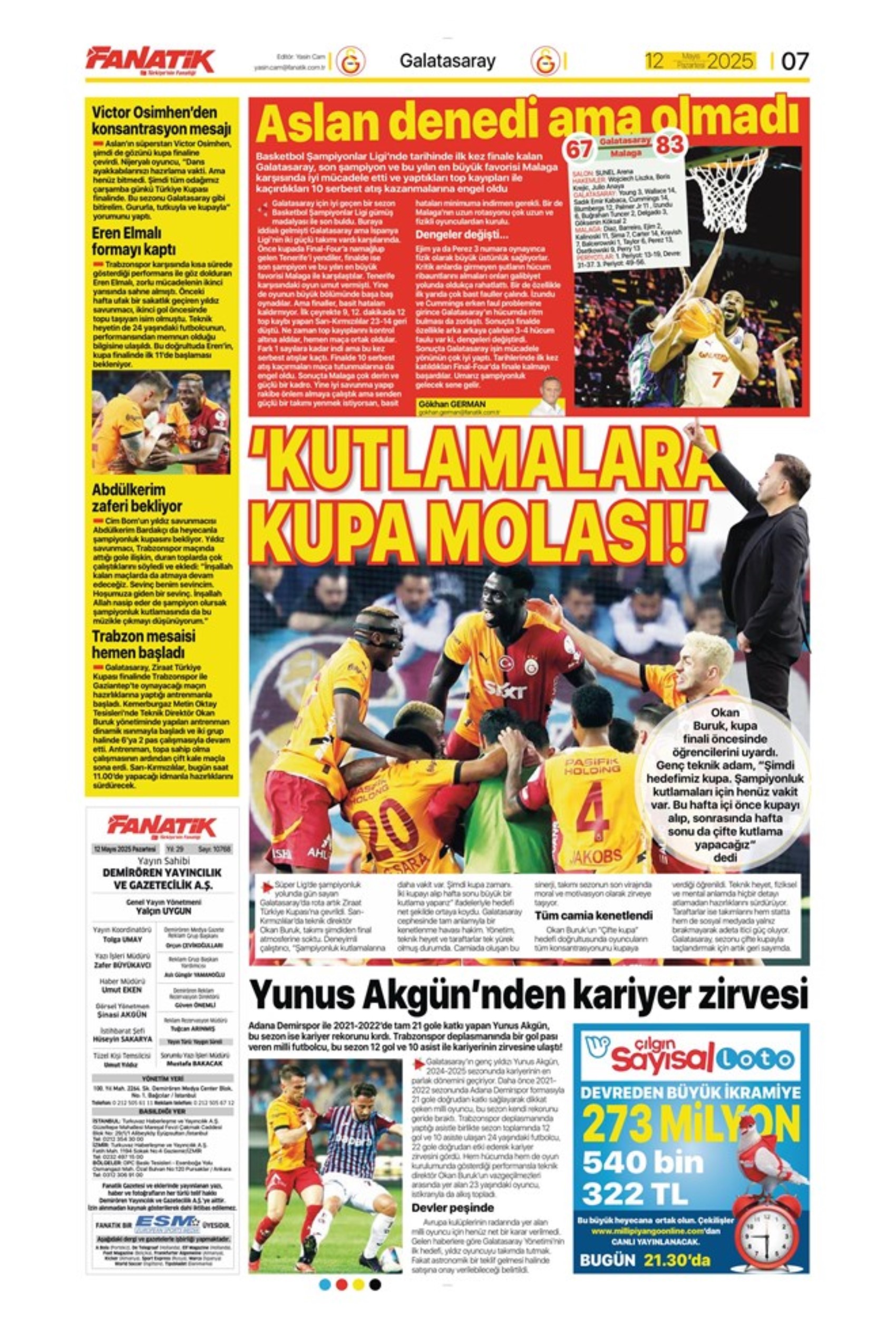 Sporda günün manşetleri: Fenerbahçe'nin yeni golcüsü belli oluyor