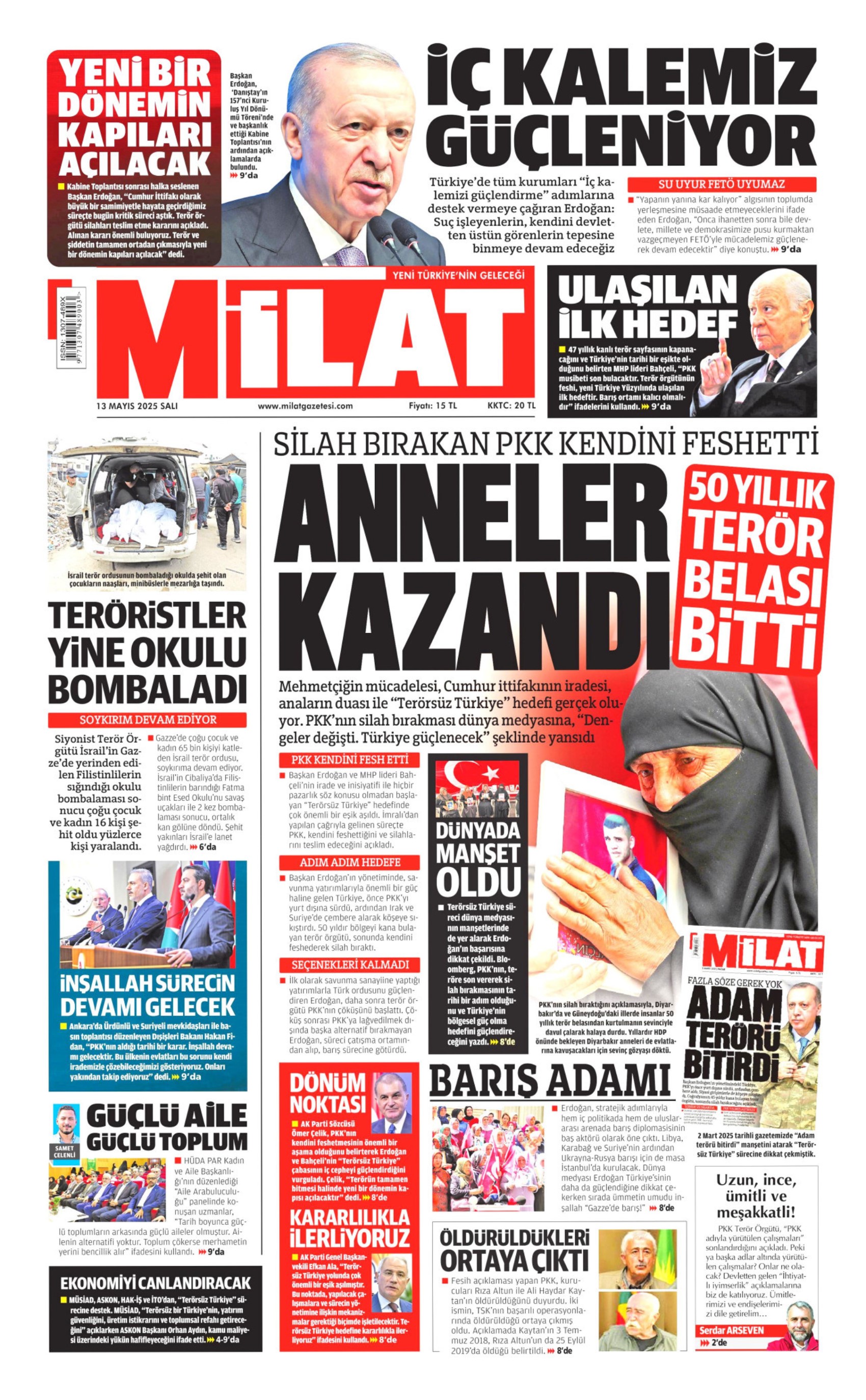 13 Mayıs 2025 gazete manşetleri: Gazeteler, terör örgütü PKK'nın fesih açıklamasını nasıl gördü?
