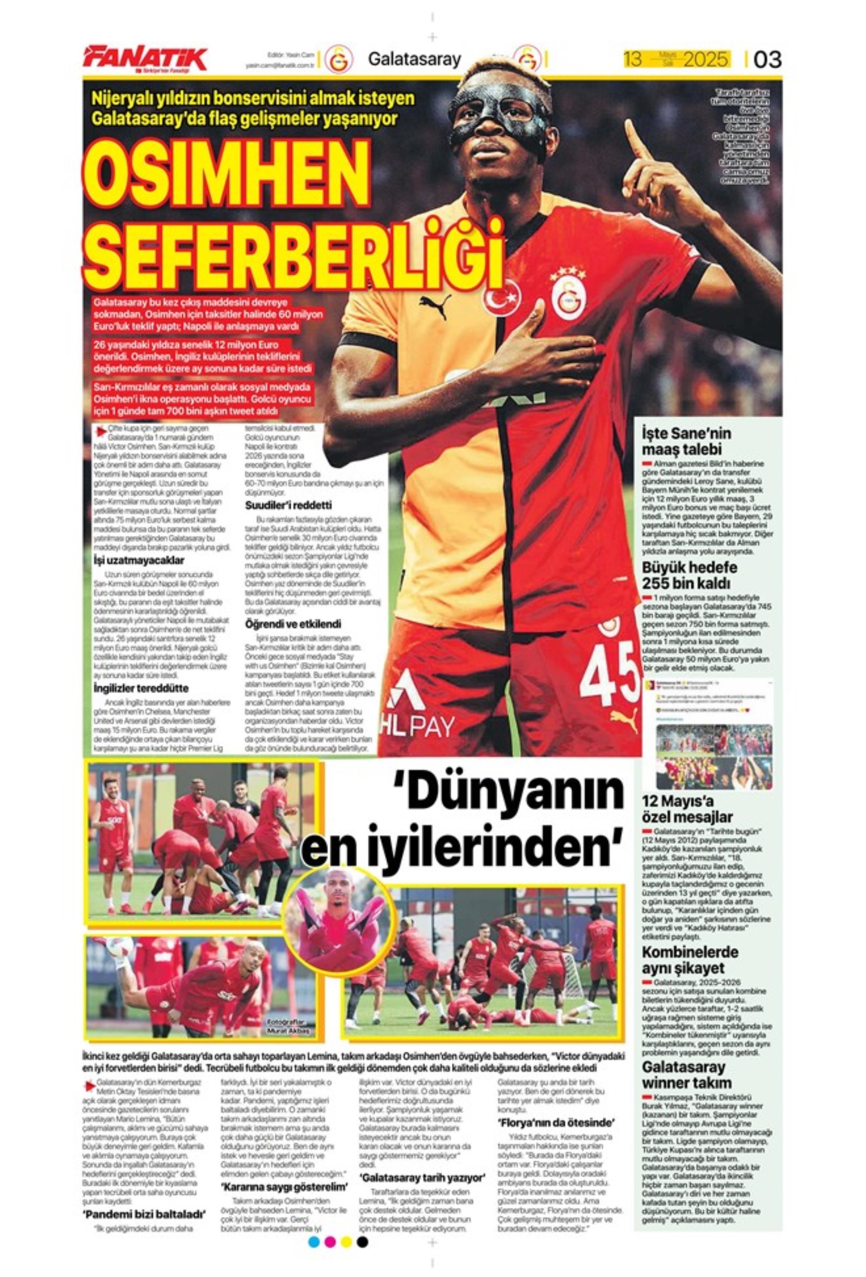 Sporda günün manşetleri: Galatasaray, Napoli ile Osimhen transferi konusunda anlaştı, Fenerbahçe'de gözler PSG'de!