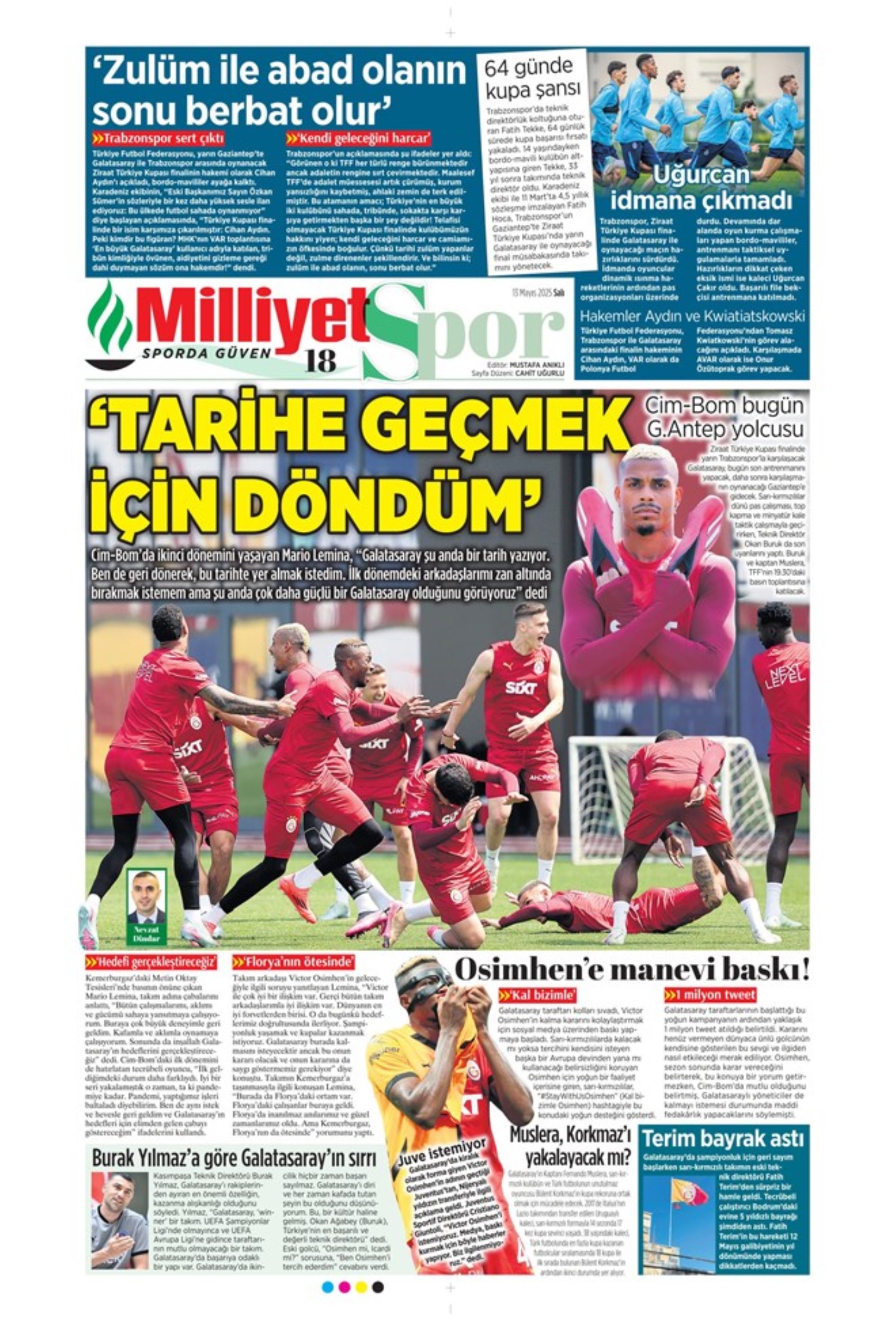 Sporda günün manşetleri: Galatasaray, Napoli ile Osimhen transferi konusunda anlaştı, Fenerbahçe'de gözler PSG'de!