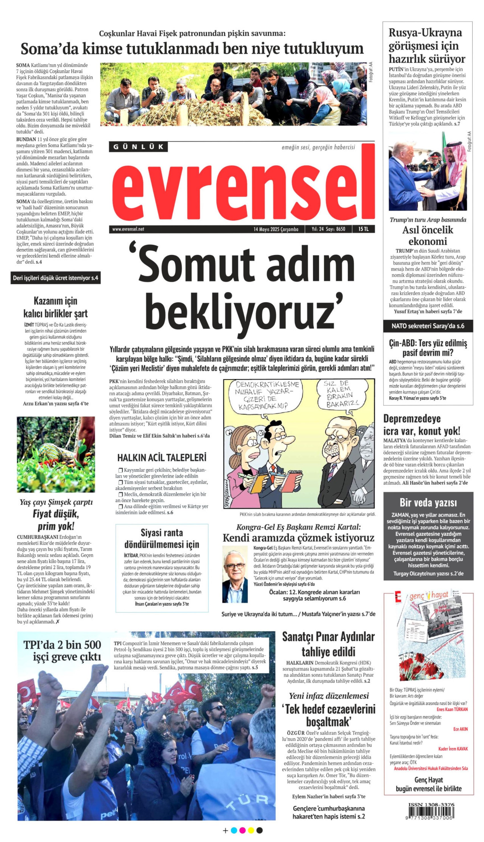 14 Mayıs 2025 gazete manşetleri