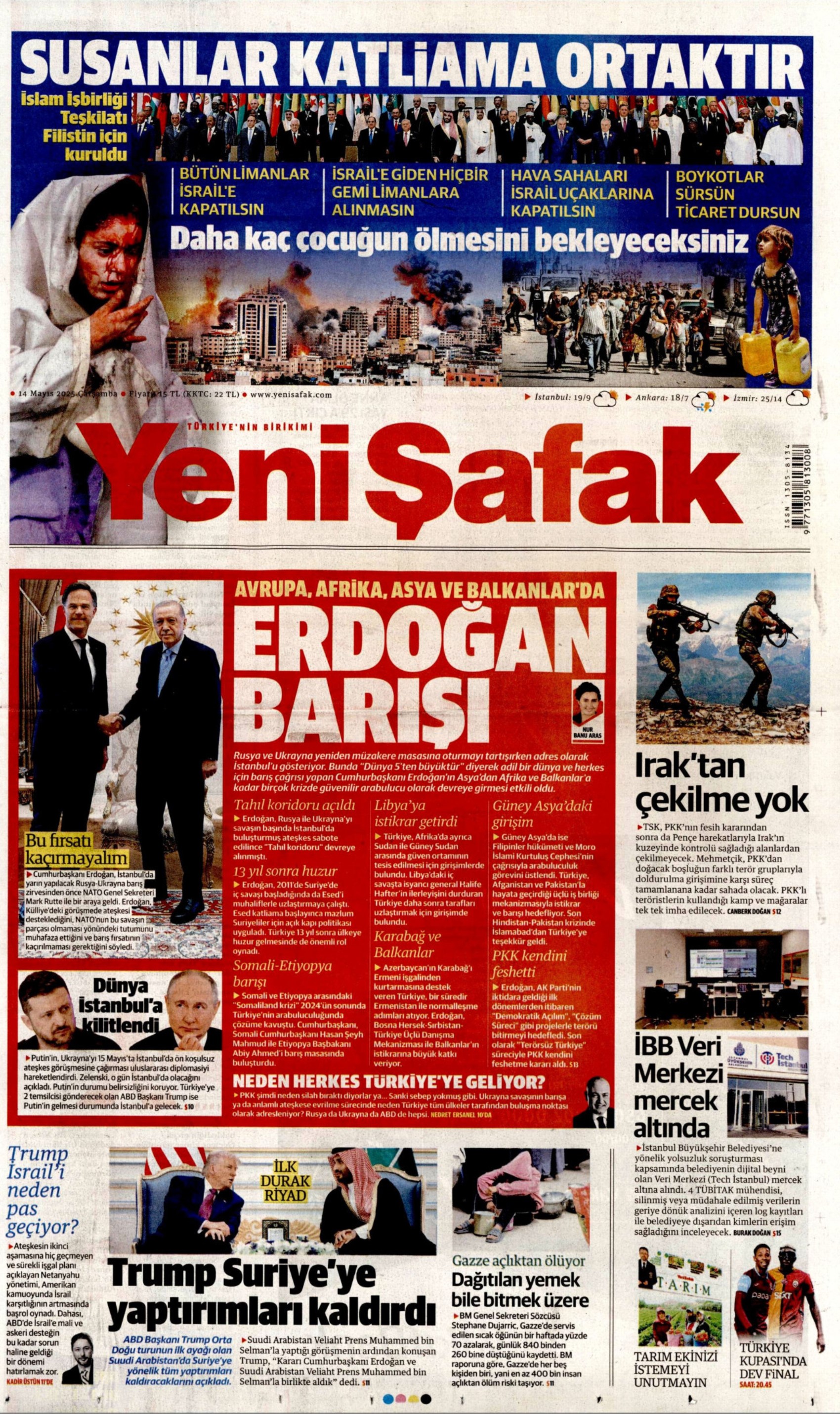 14 Mayıs 2025 gazete manşetleri