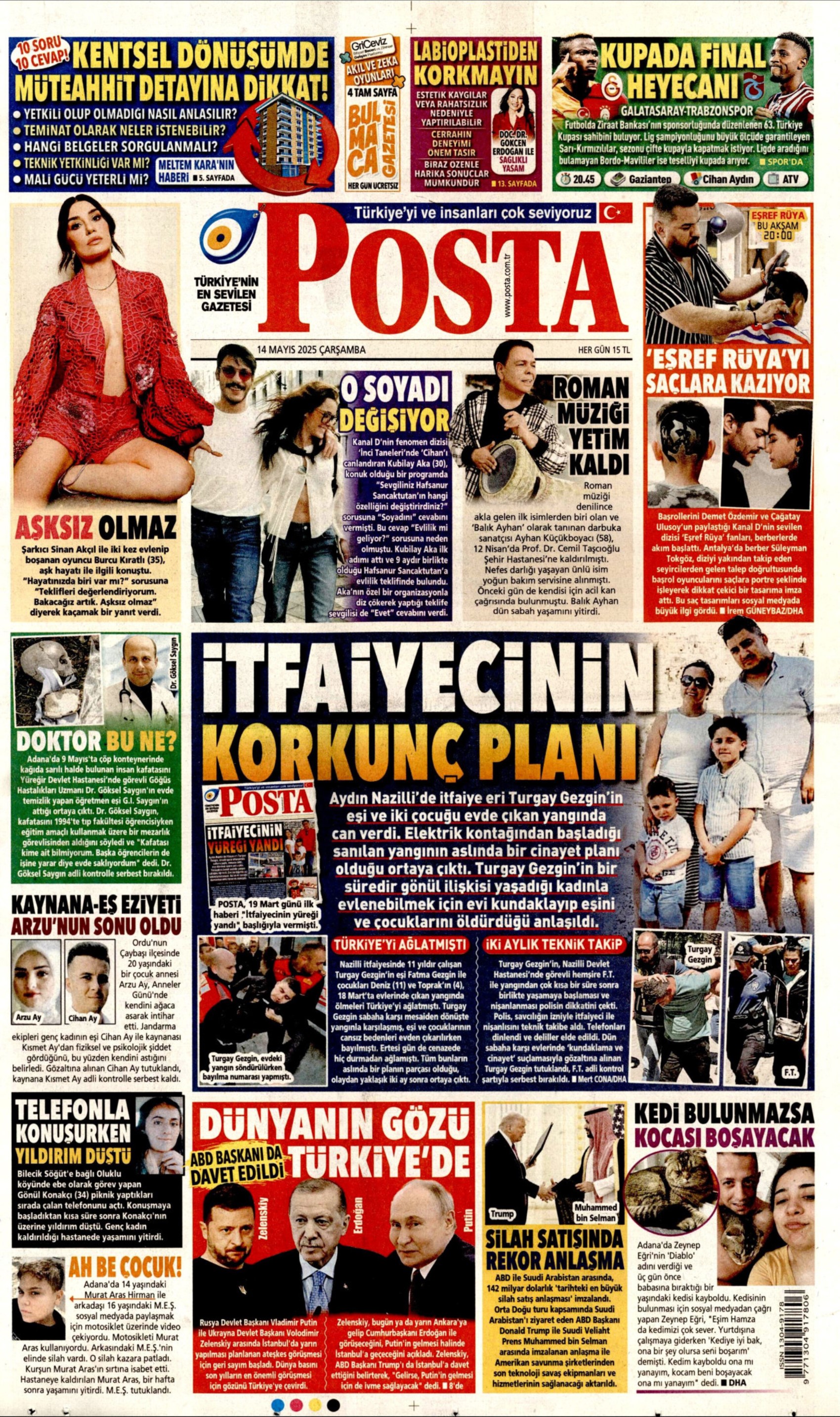 14 Mayıs 2025 gazete manşetleri