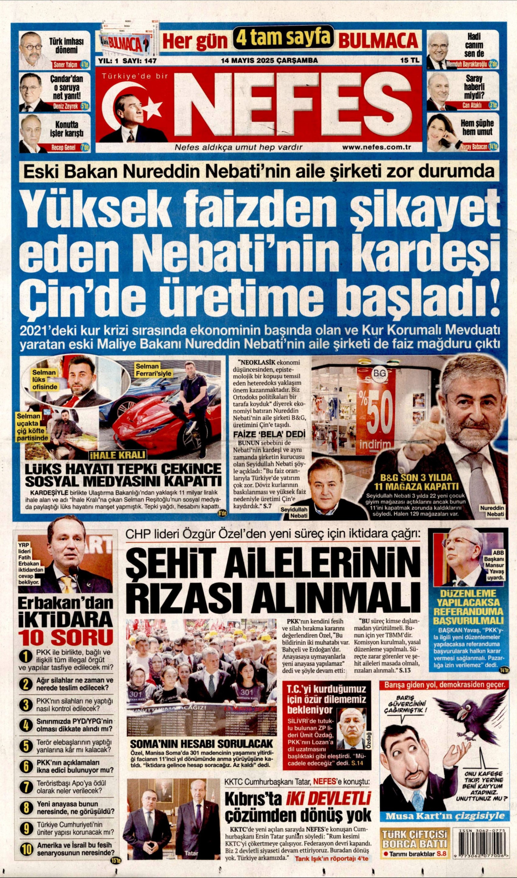 14 Mayıs 2025 gazete manşetleri