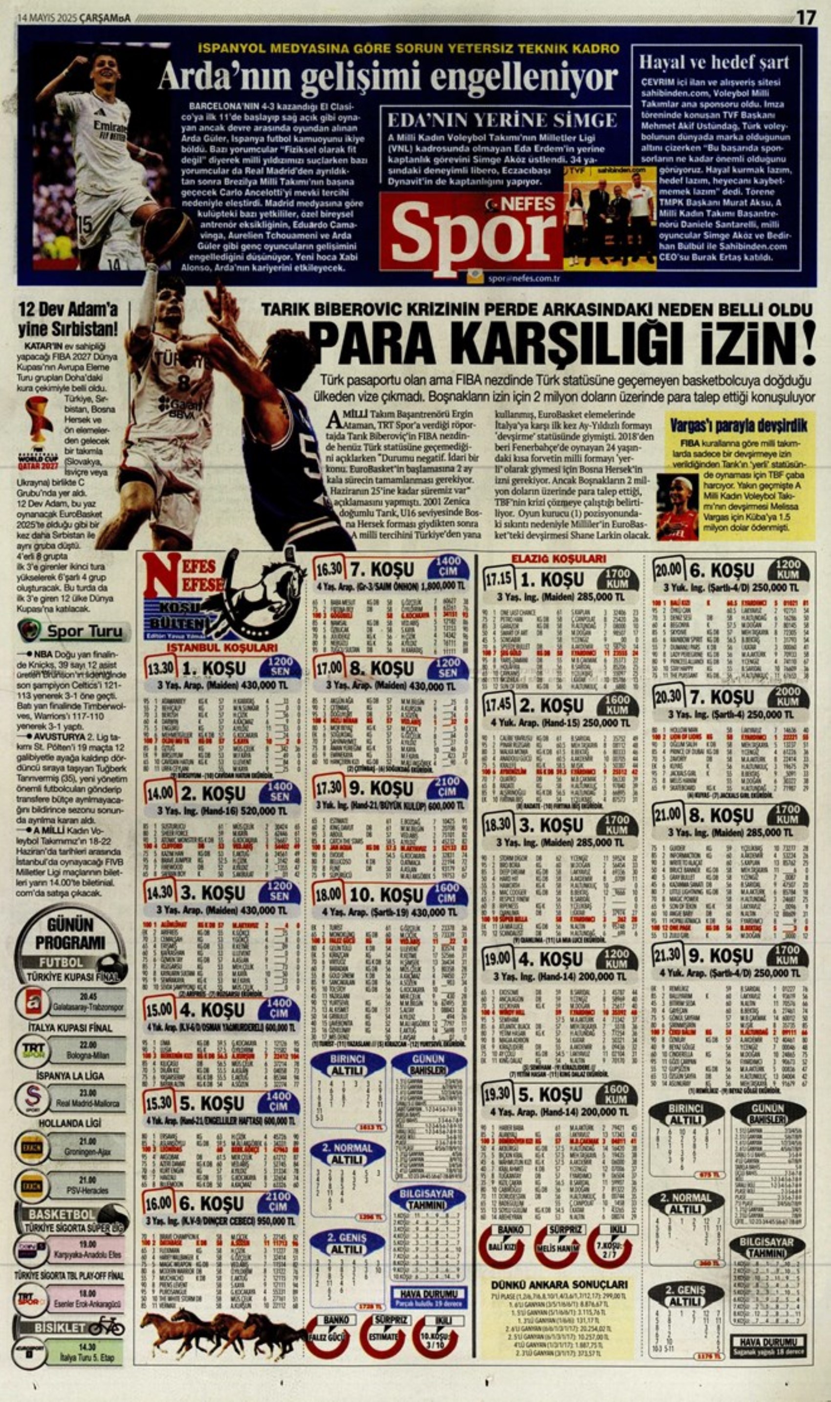 Sporda günün manşetleri: Fenerbahçe'yi bekleyen 'dev' tehlike