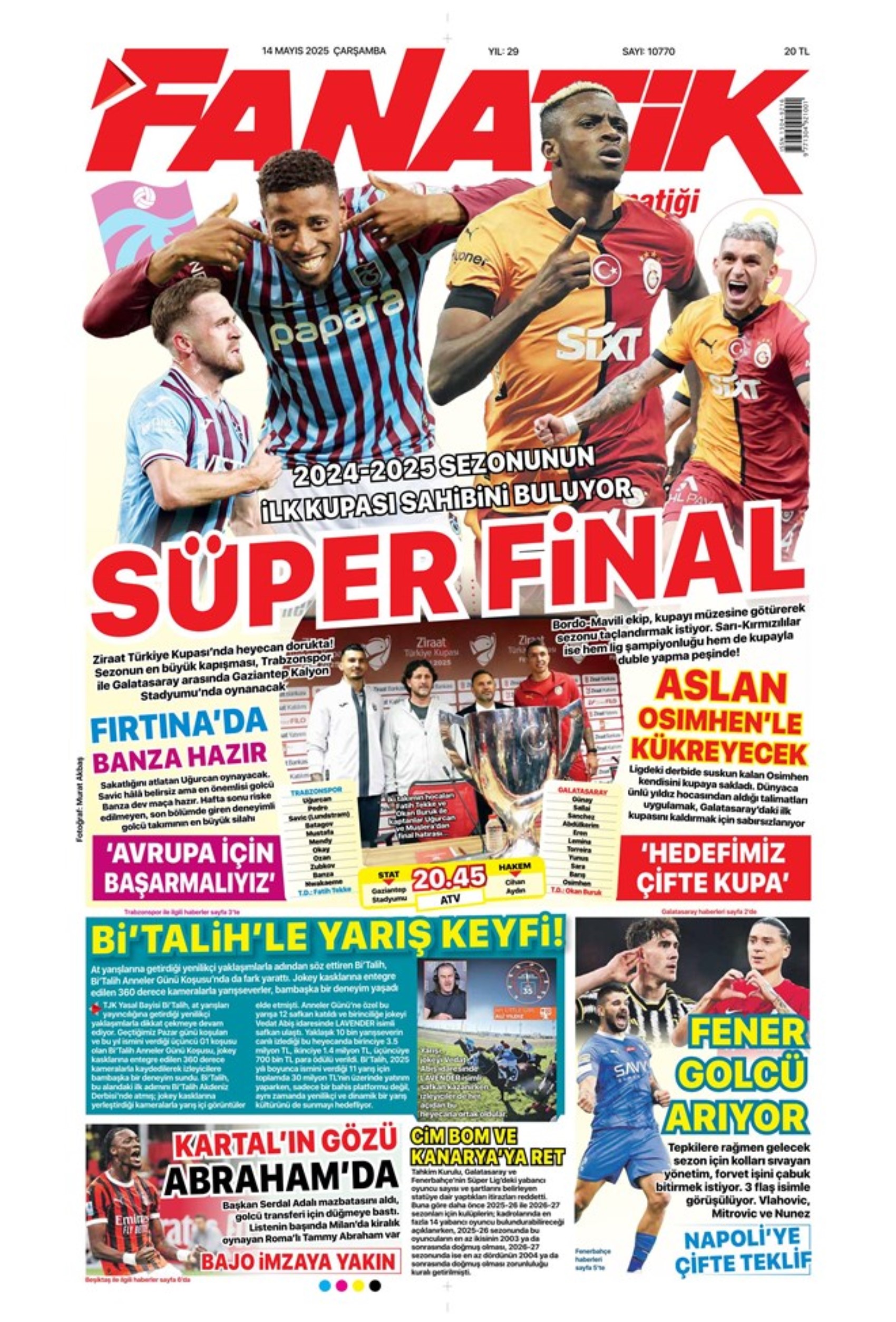 Sporda günün manşetleri: Fenerbahçe'yi bekleyen 'dev' tehlike