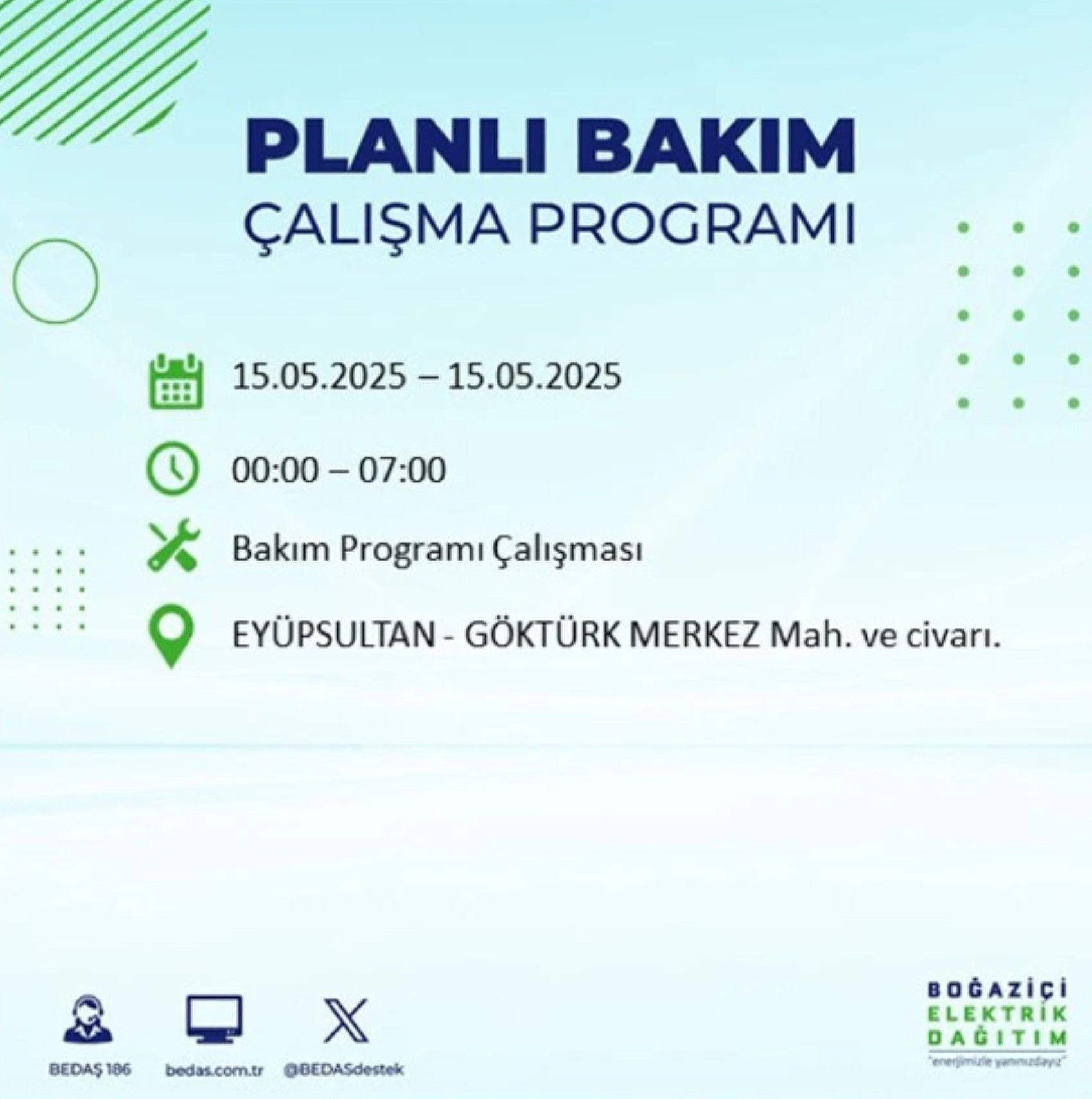 BEDAŞ paylaştı: İstanbul'da 15 Mayıs Perşembe günü elektrik kesintisi yaşanacak ilçeler