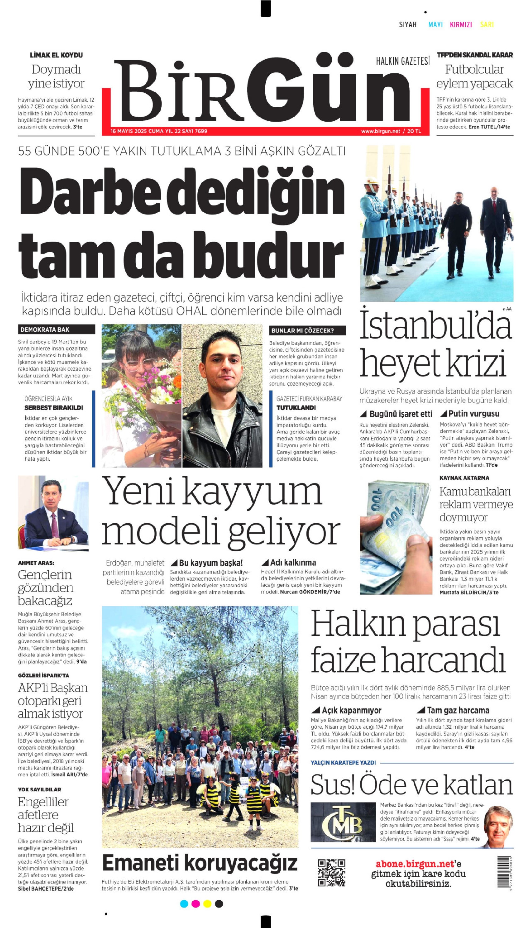 16 Mayıs 2025 gazete manşetleri: Yeni kayyum modeli geliyor