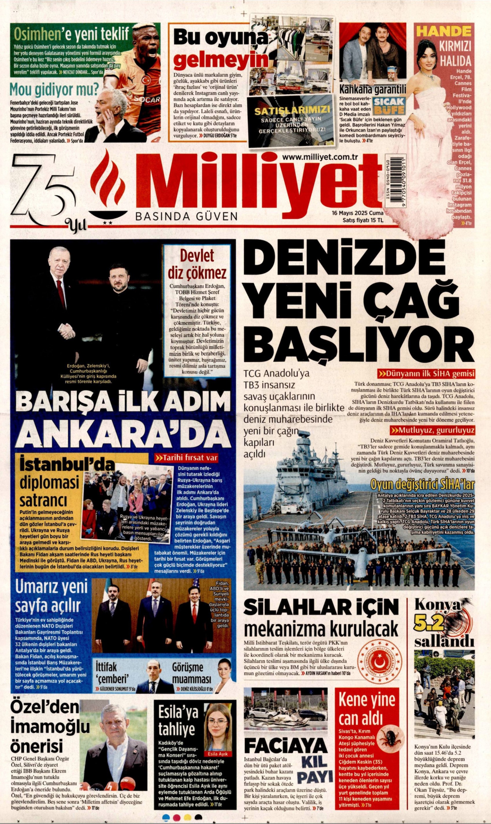 16 Mayıs 2025 gazete manşetleri: Yeni kayyum modeli geliyor