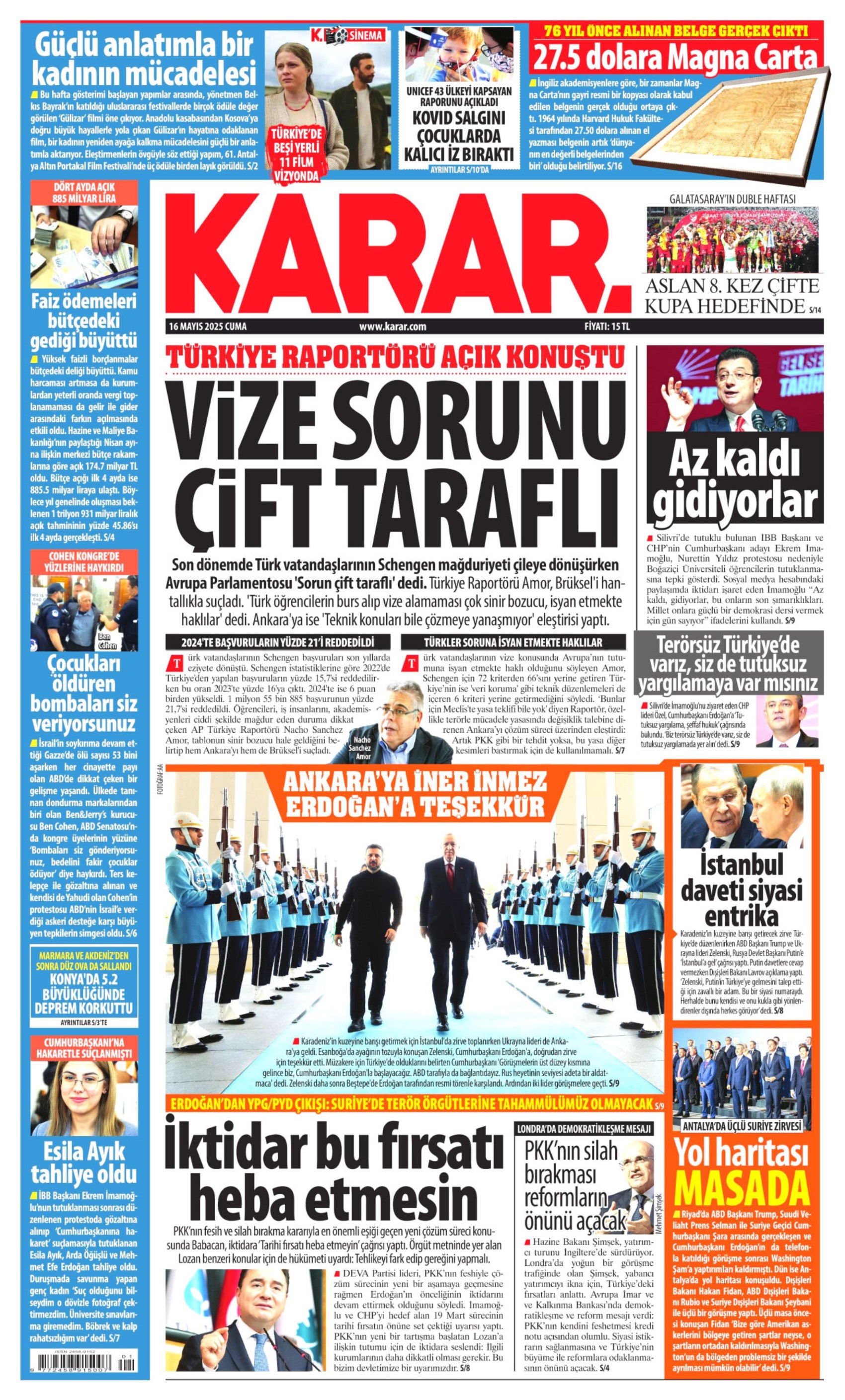 16 Mayıs 2025 gazete manşetleri: Yeni kayyum modeli geliyor