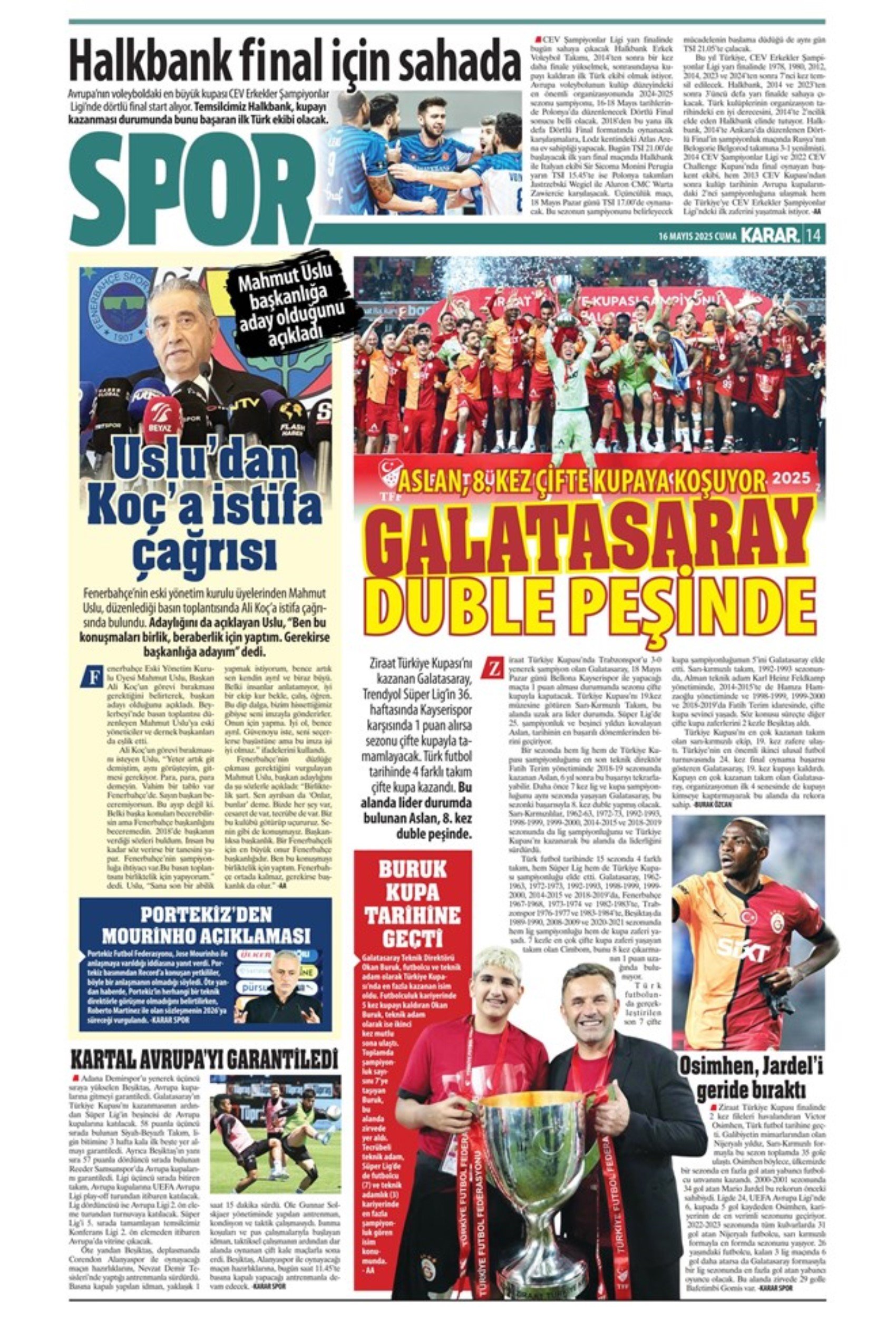Sporda günün manşetleri... Osimhen Gaziantep dönüşü müjdeyi verdi: Galatasaray'ın çılgın planı!