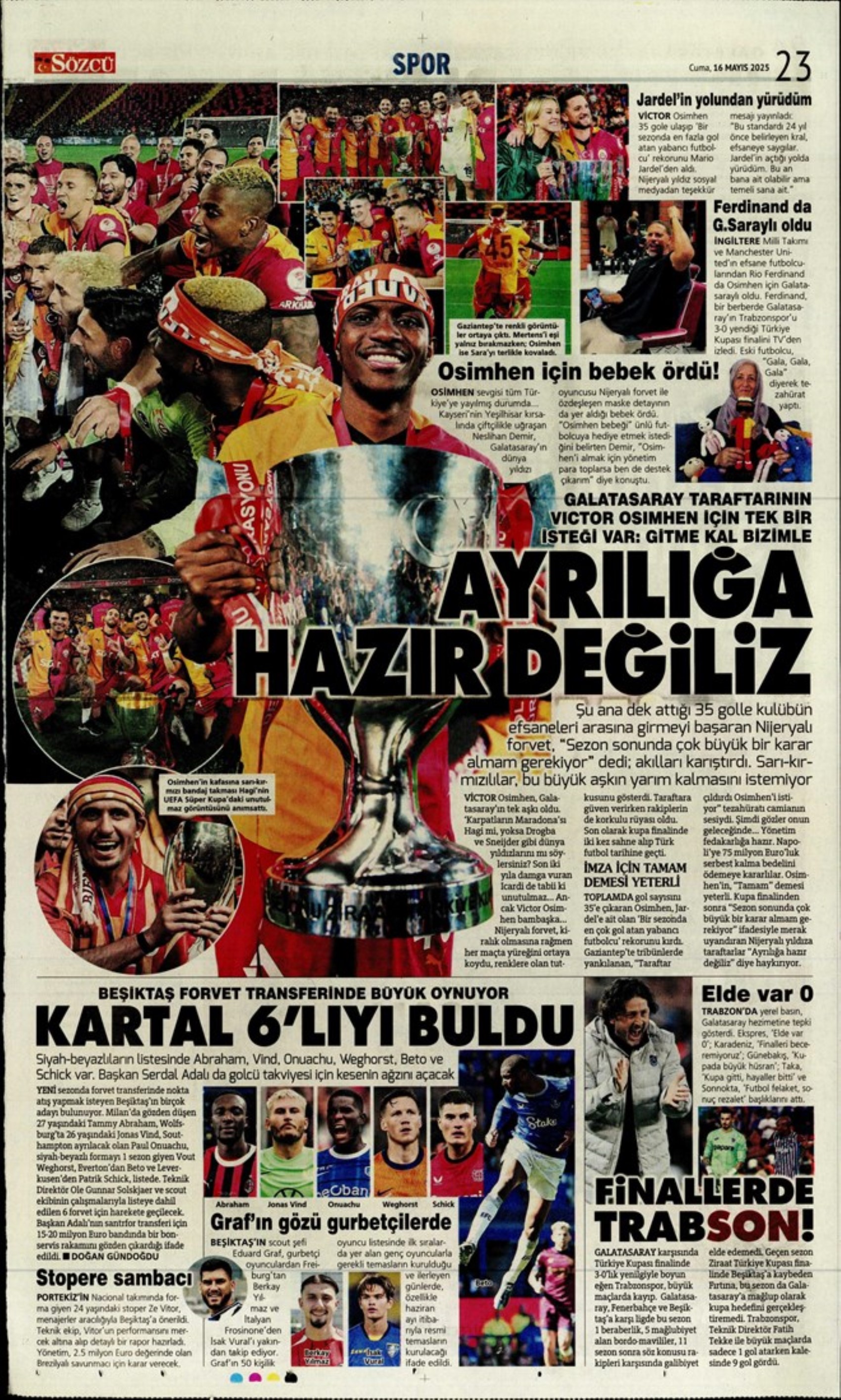 Sporda günün manşetleri... Osimhen Gaziantep dönüşü müjdeyi verdi: Galatasaray'ın çılgın planı!