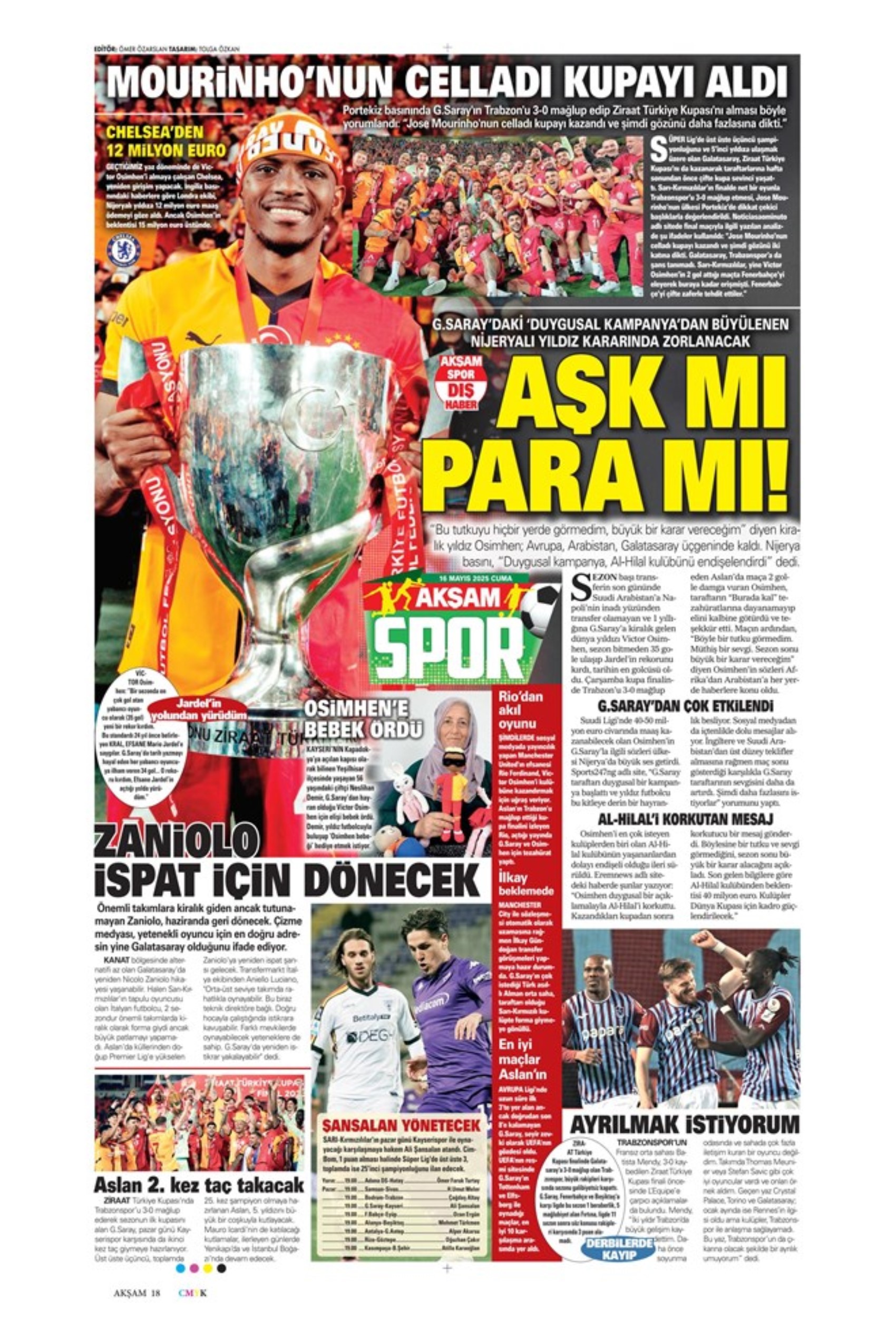 Sporda günün manşetleri... Osimhen Gaziantep dönüşü müjdeyi verdi: Galatasaray'ın çılgın planı!