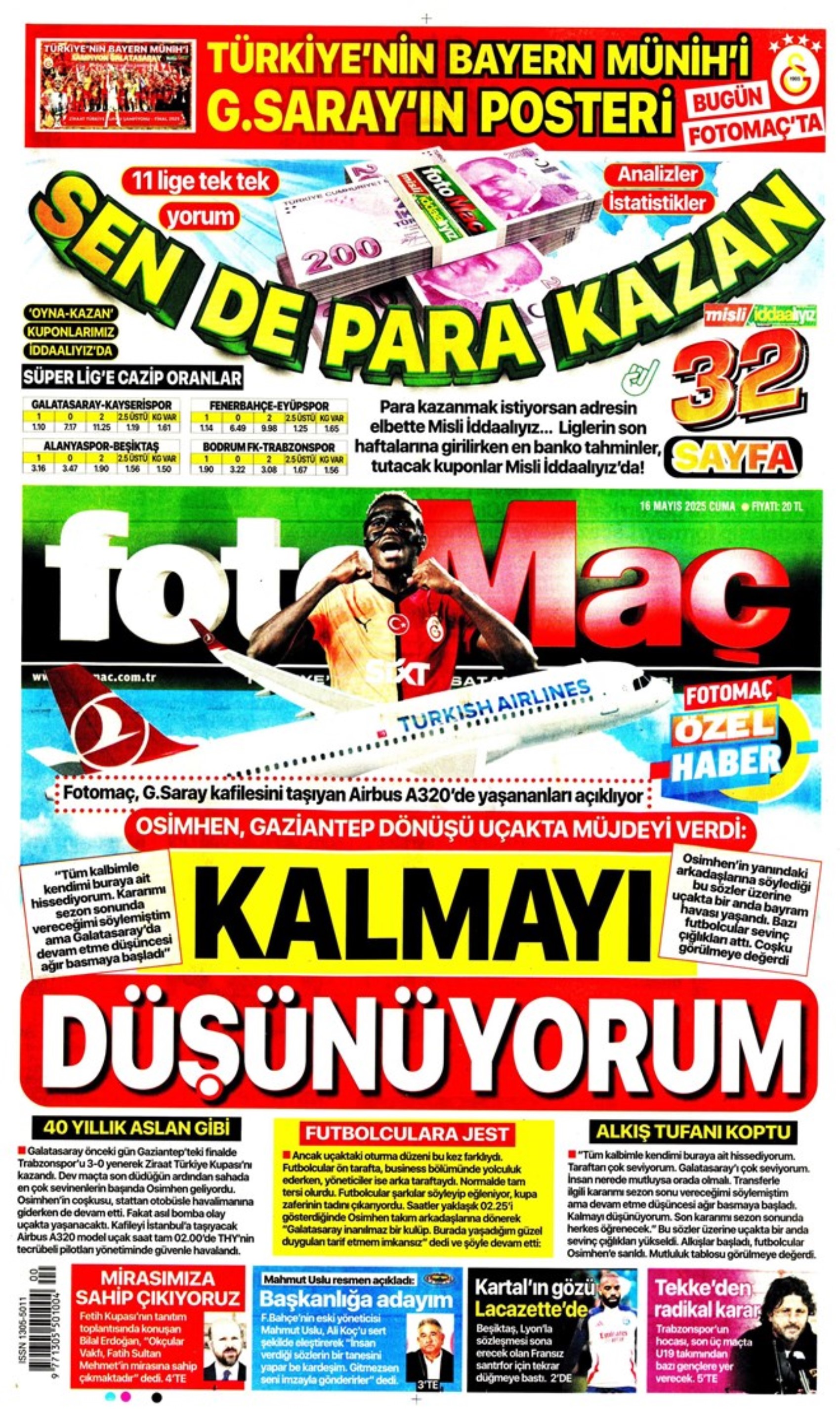 Sporda günün manşetleri... Osimhen Gaziantep dönüşü müjdeyi verdi: Galatasaray'ın çılgın planı!