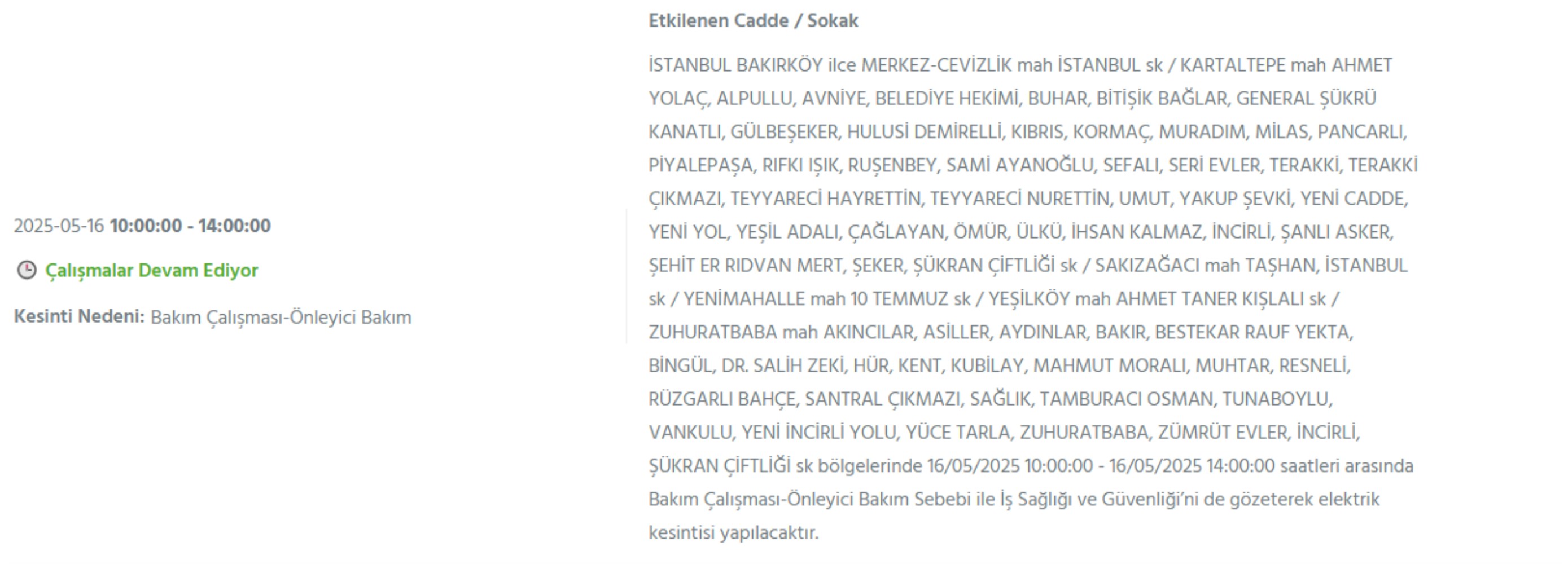 BEDAŞ paylaştı: İstanbul'da 16 Mayıs Cuma günü elektrik kesintisi yaşanacak ilçeler