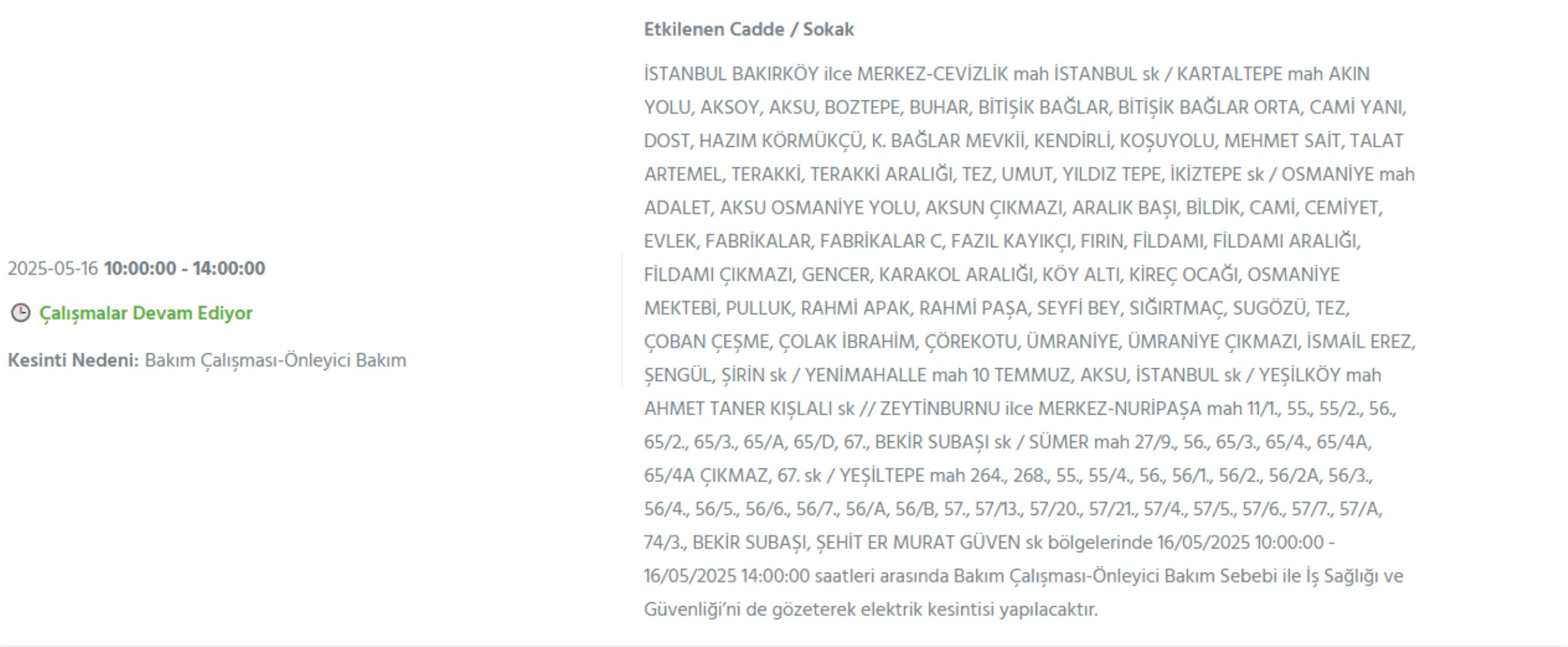 BEDAŞ paylaştı: İstanbul'da 16 Mayıs Cuma günü elektrik kesintisi yaşanacak ilçeler