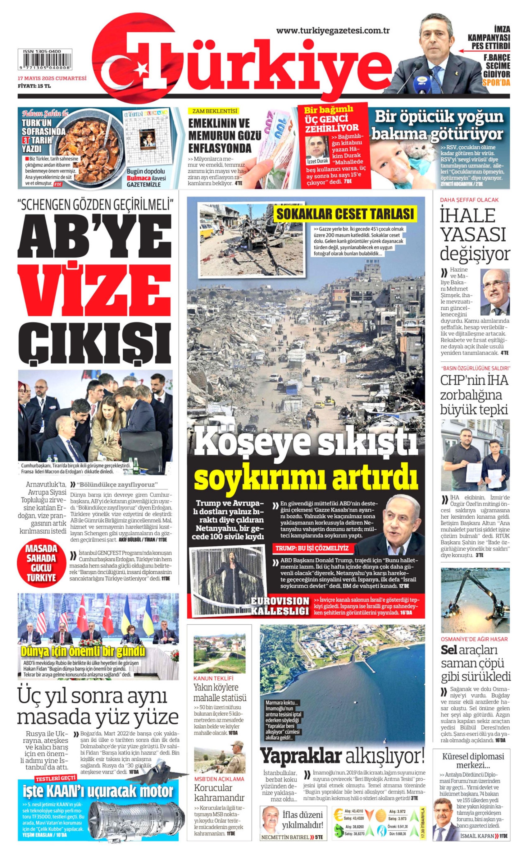 17 Mayıs 2025 gazete manşetleri: Gazeteler, İstanbul'daki Rusya - Ukrayna zirvesini nasıl gördü?