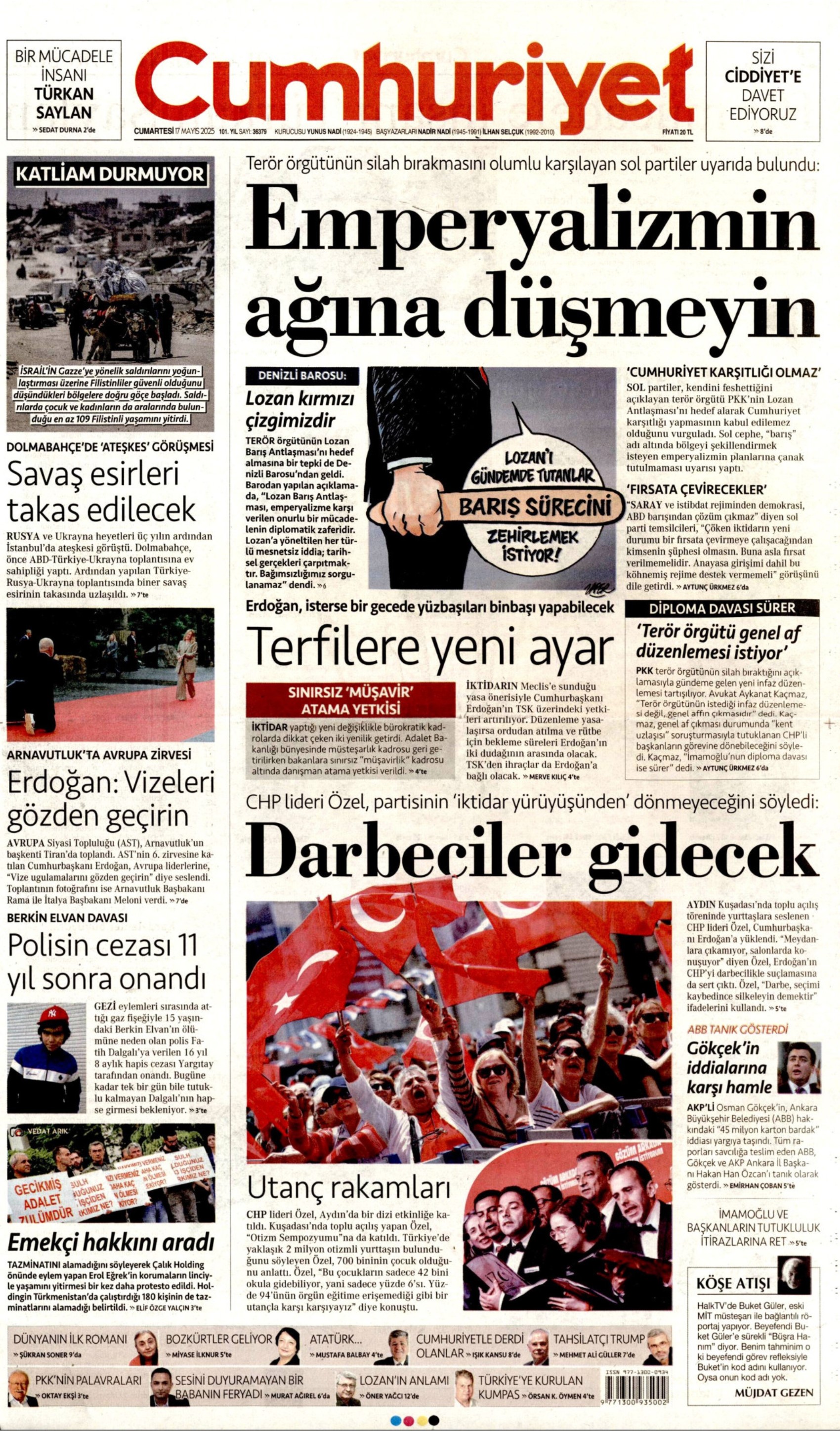 17 Mayıs 2025 gazete manşetleri: Gazeteler, İstanbul'daki Rusya - Ukrayna zirvesini nasıl gördü?