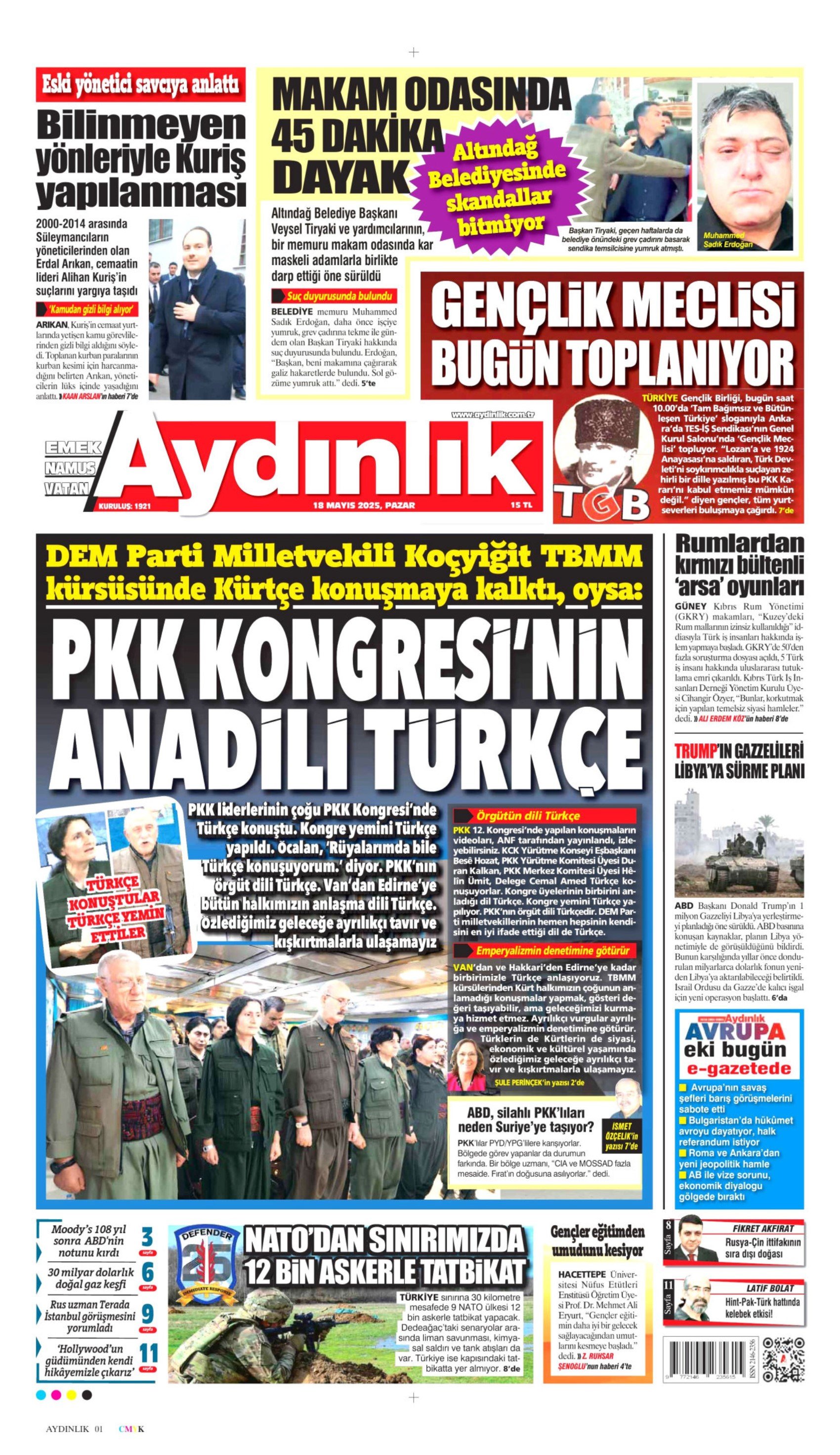 18 Mayıs 2025 gazete manşetleri