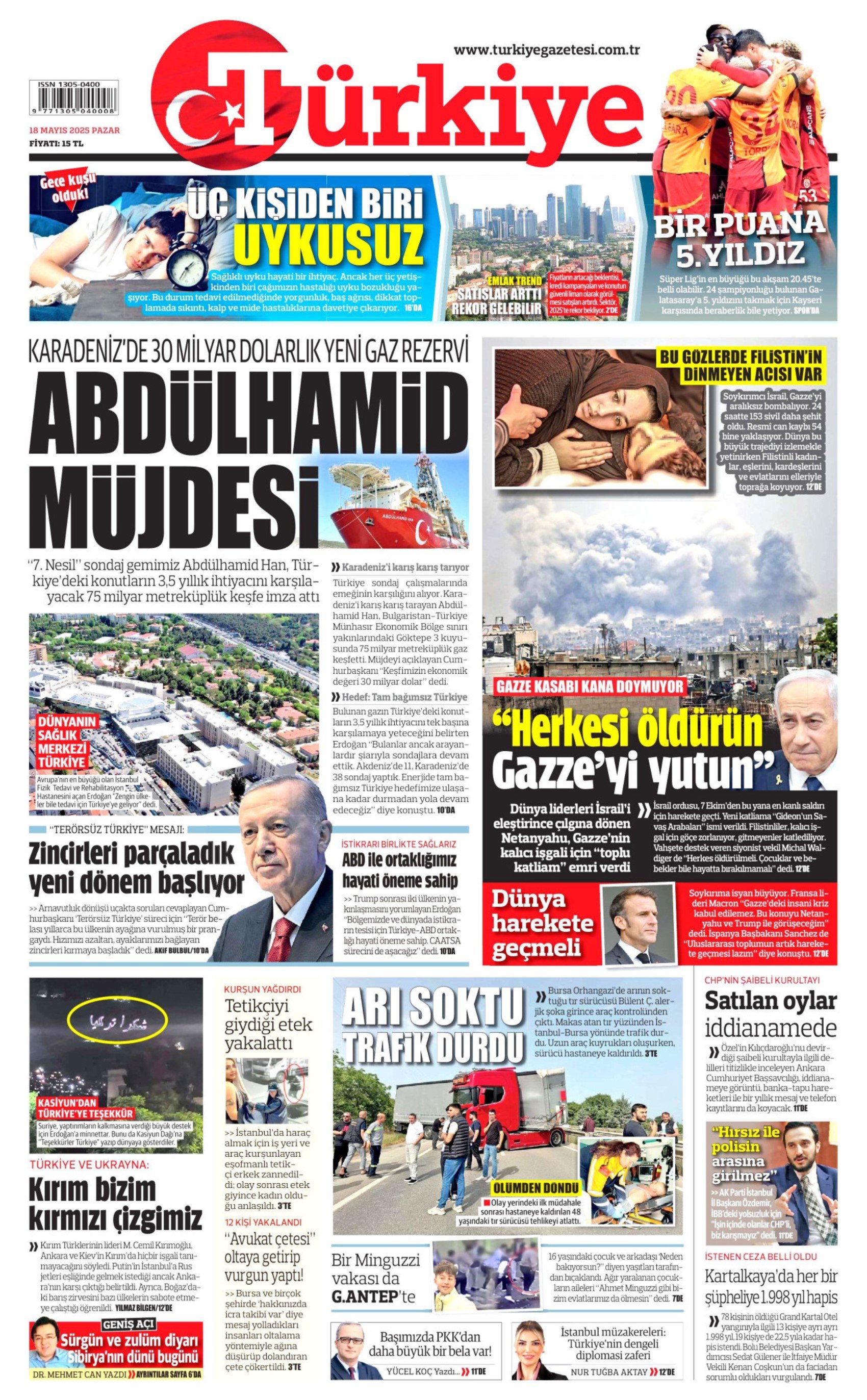 18 Mayıs 2025 gazete manşetleri