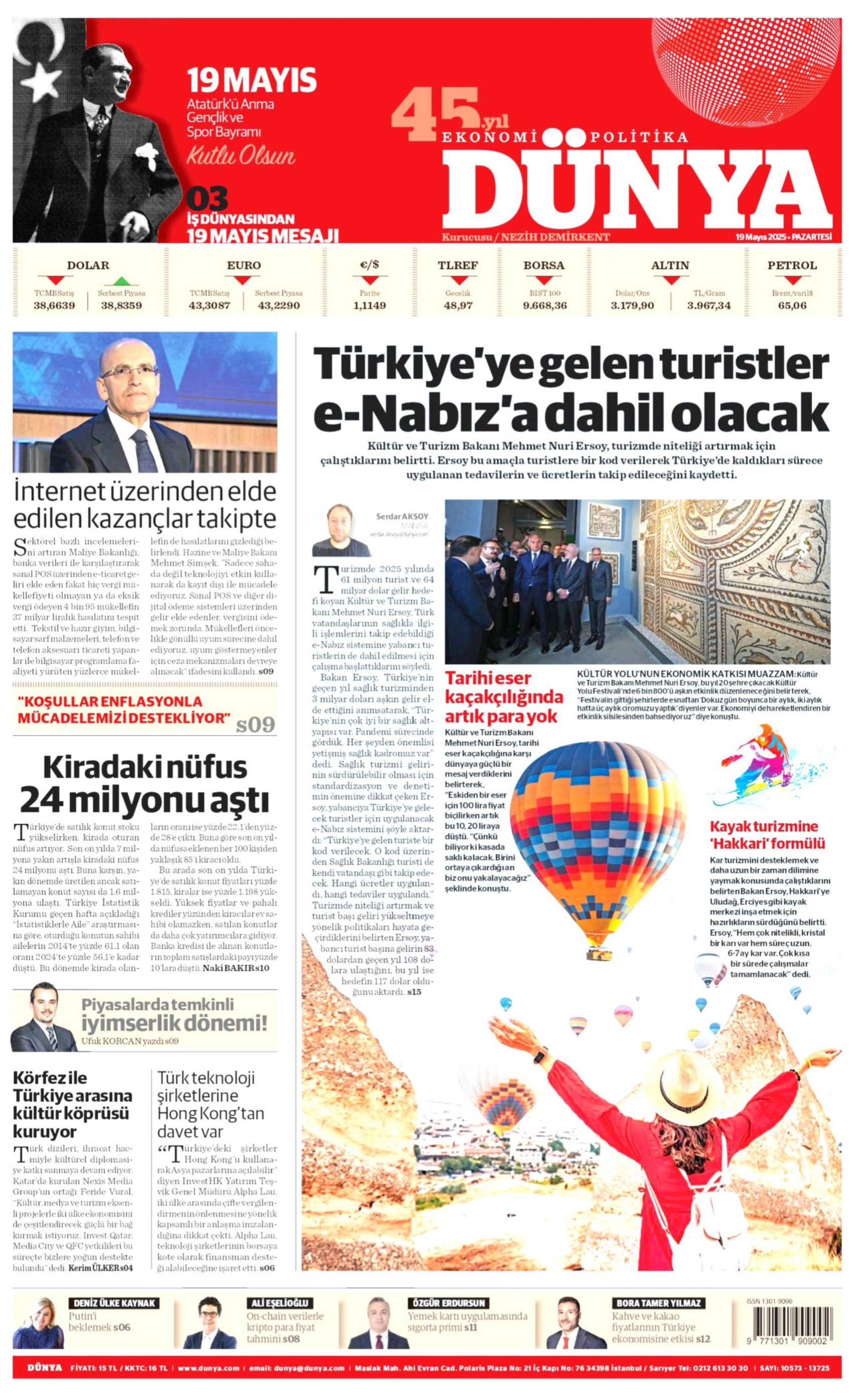 19 Mayıs 2025 gazete manşetleri