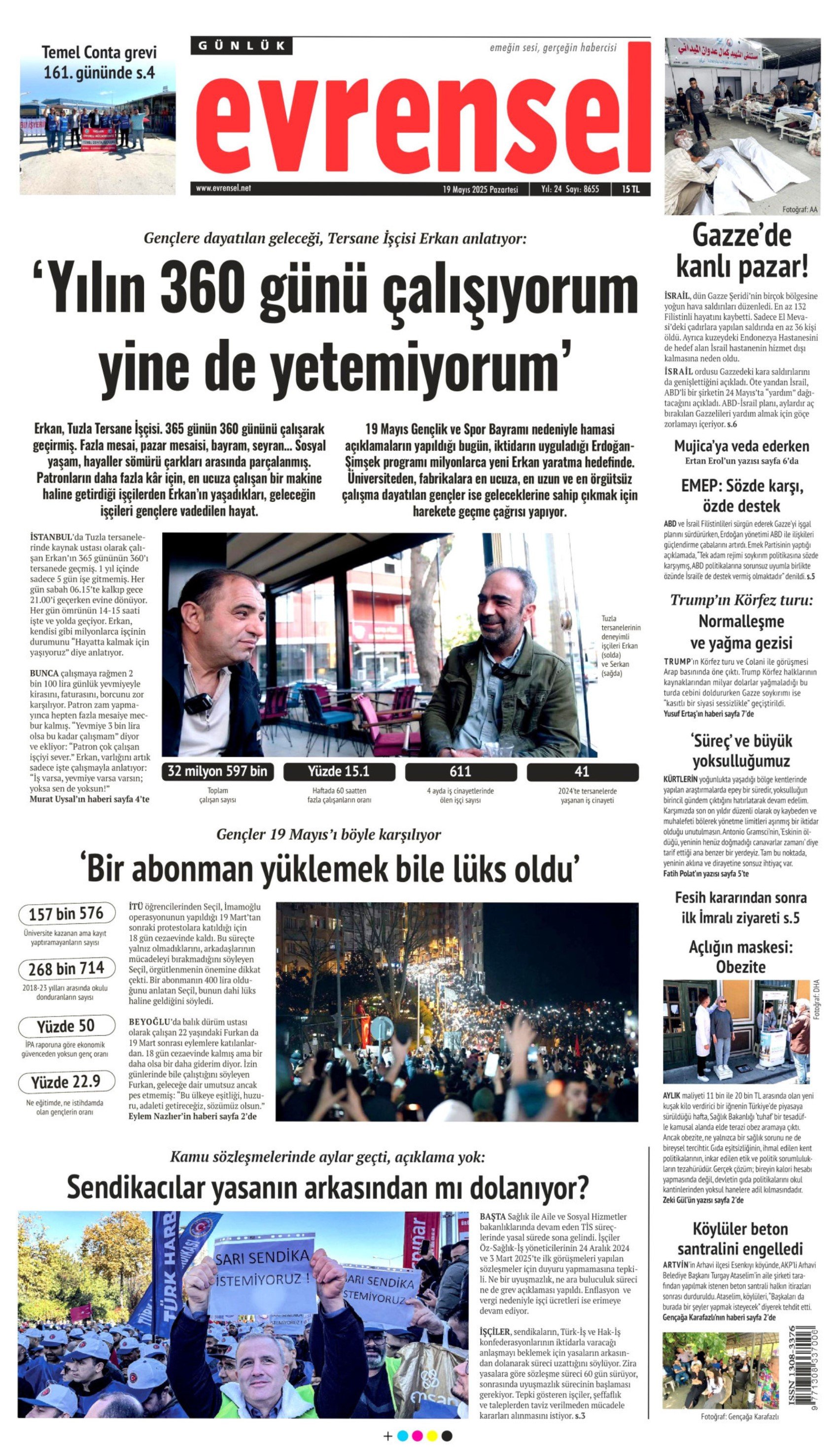 19 Mayıs 2025 gazete manşetleri