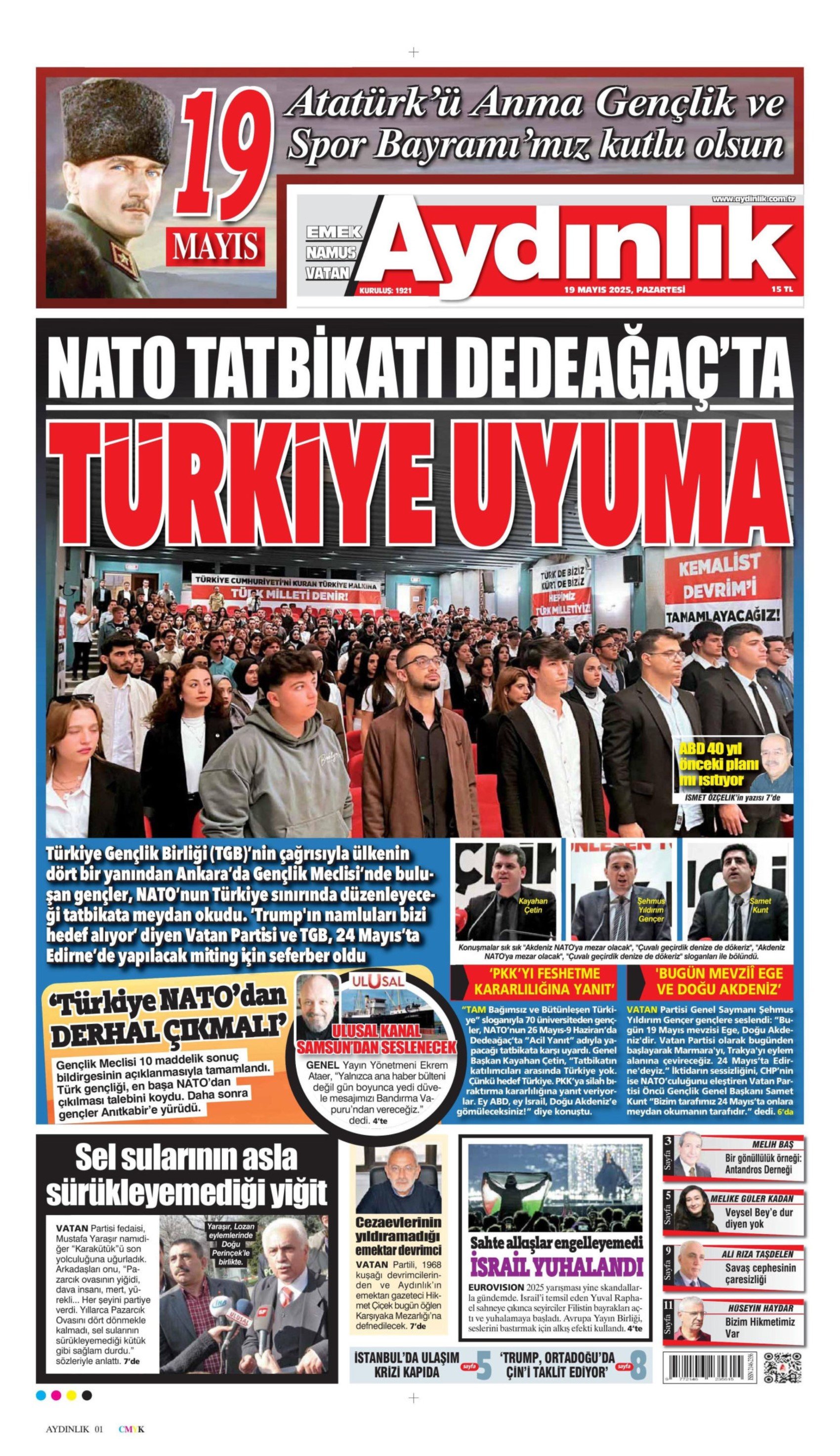 19 Mayıs 2025 gazete manşetleri