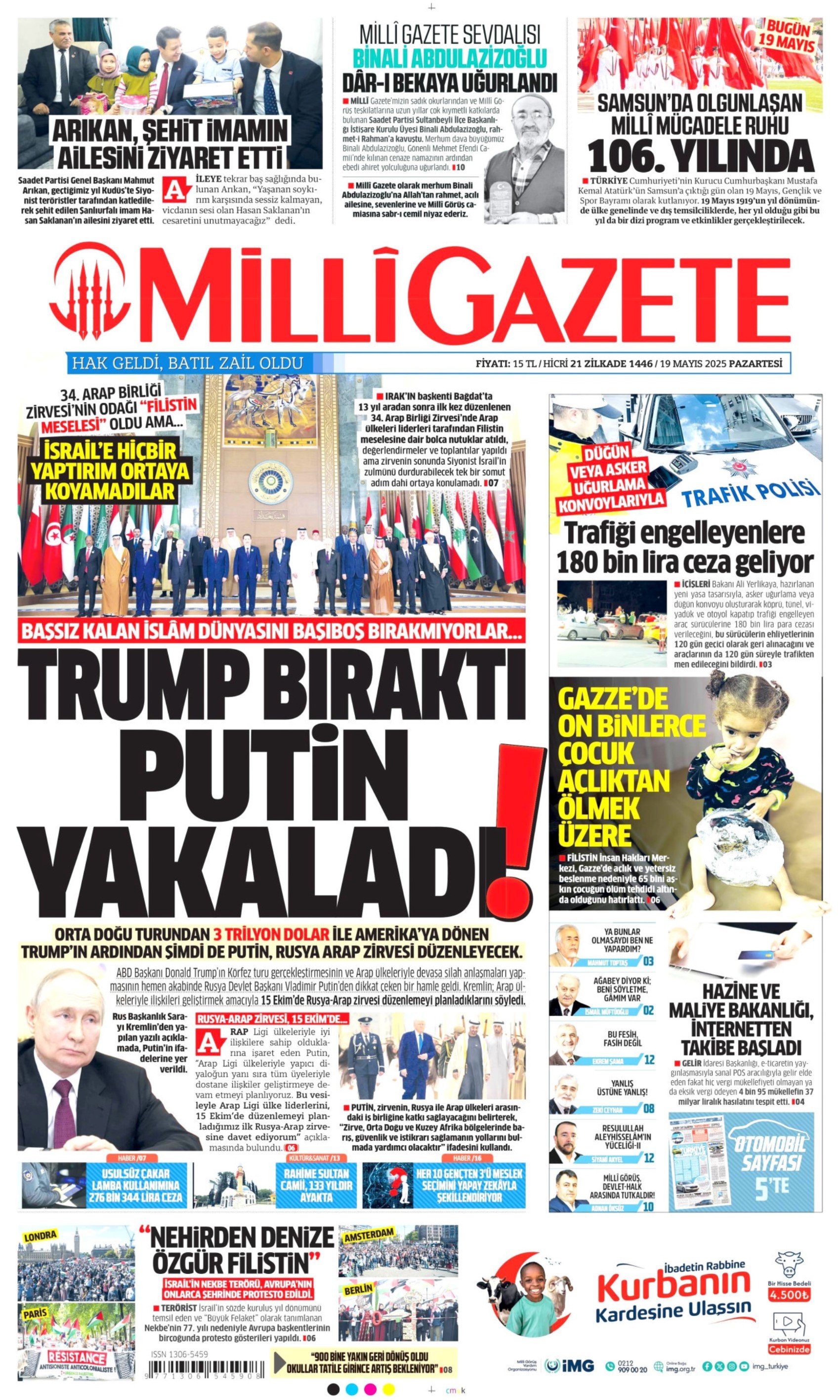 19 Mayıs 2025 gazete manşetleri
