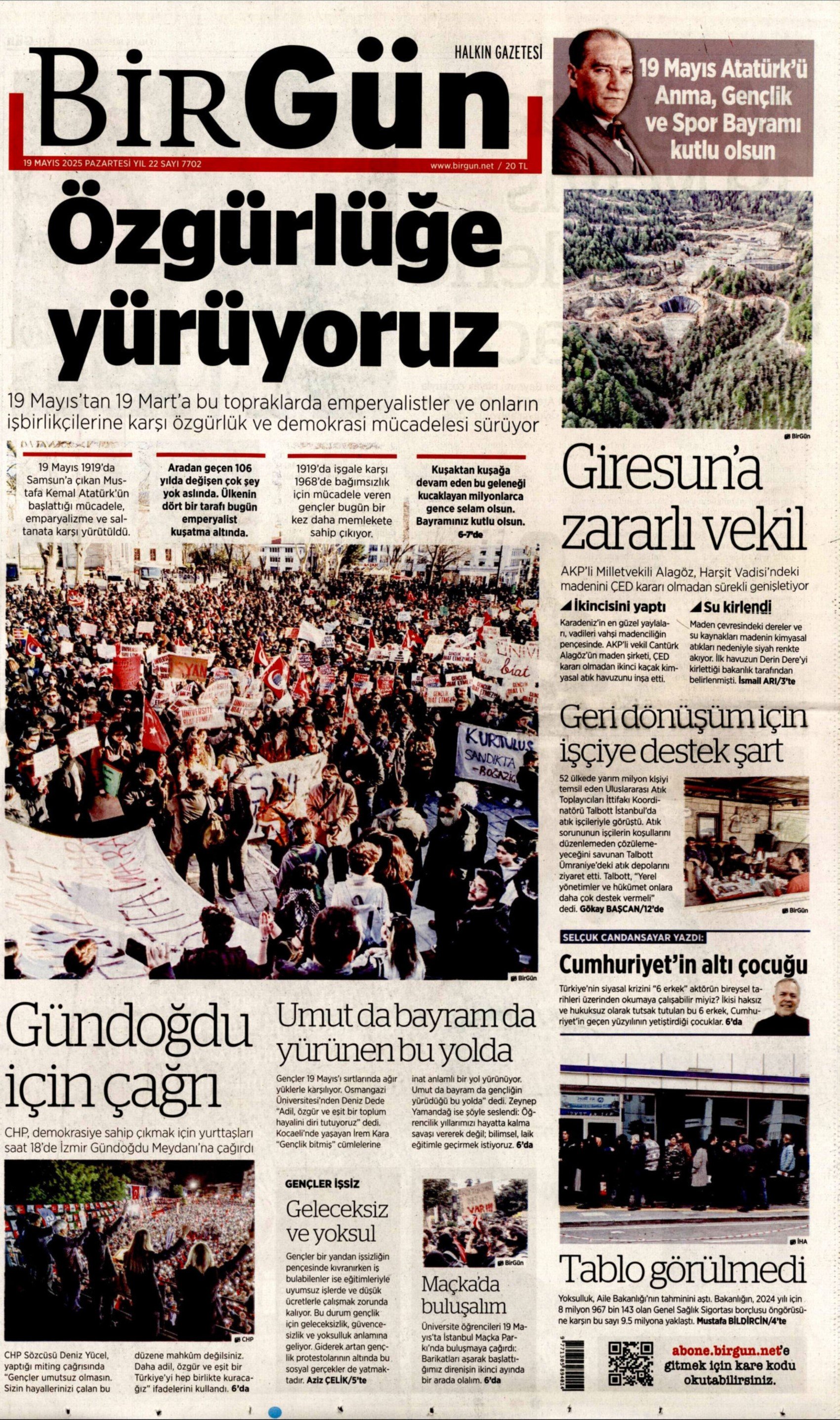 19 Mayıs 2025 gazete manşetleri