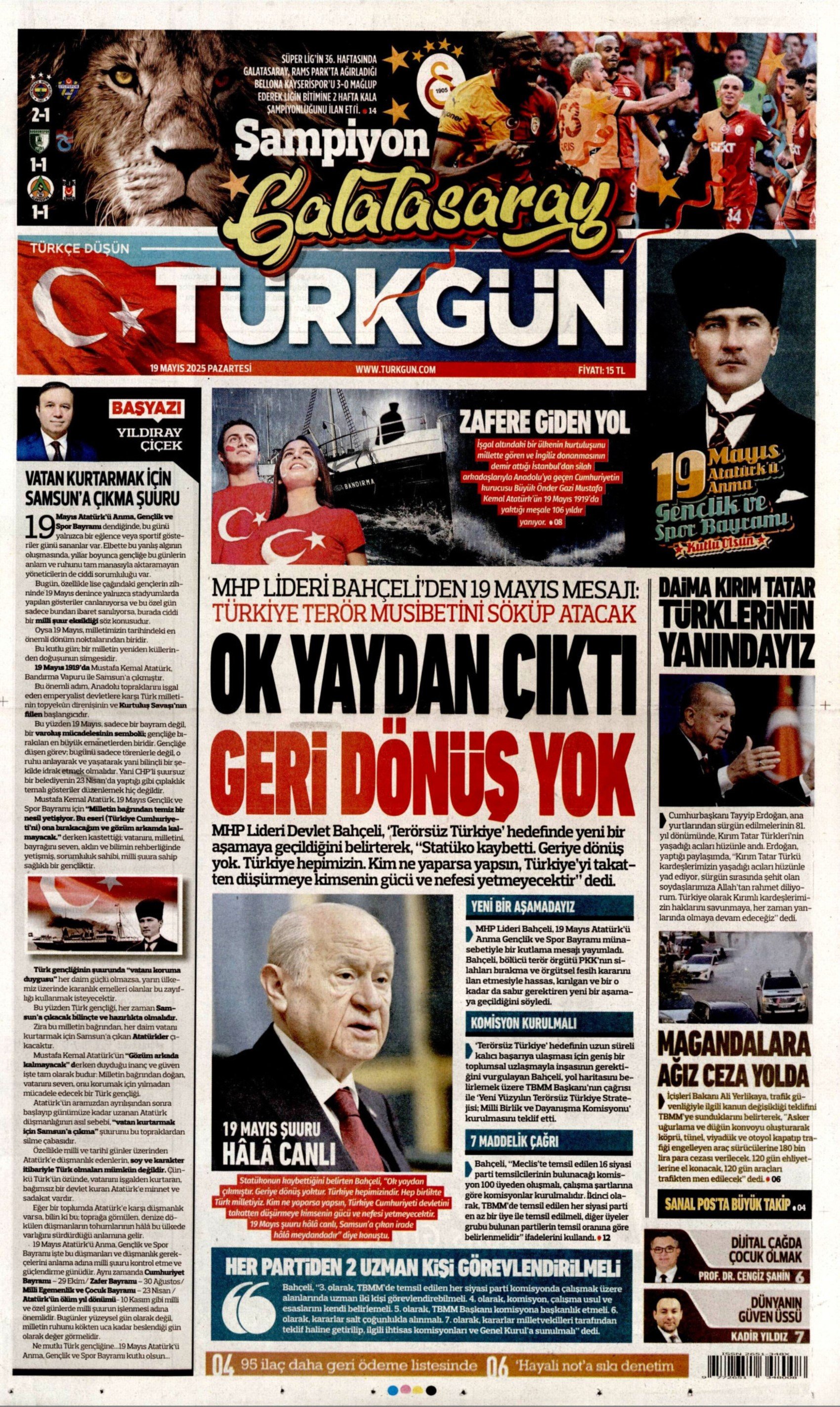 19 Mayıs 2025 gazete manşetleri