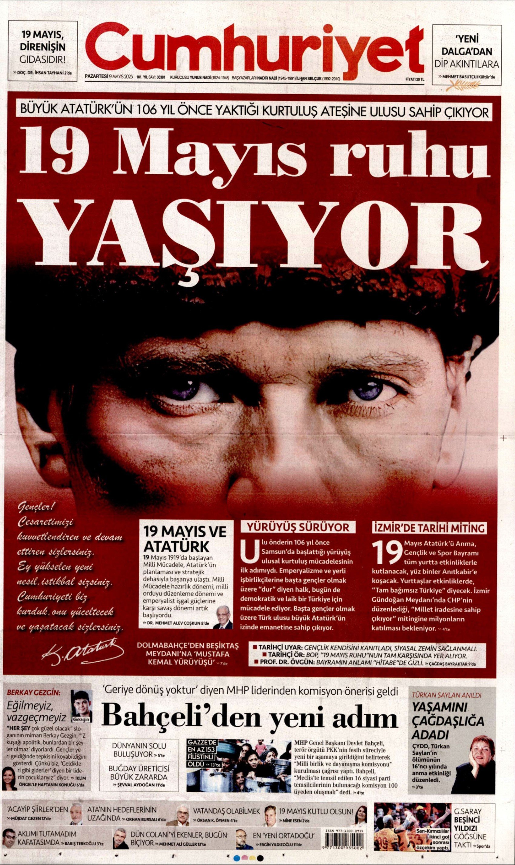 19 Mayıs 2025 gazete manşetleri