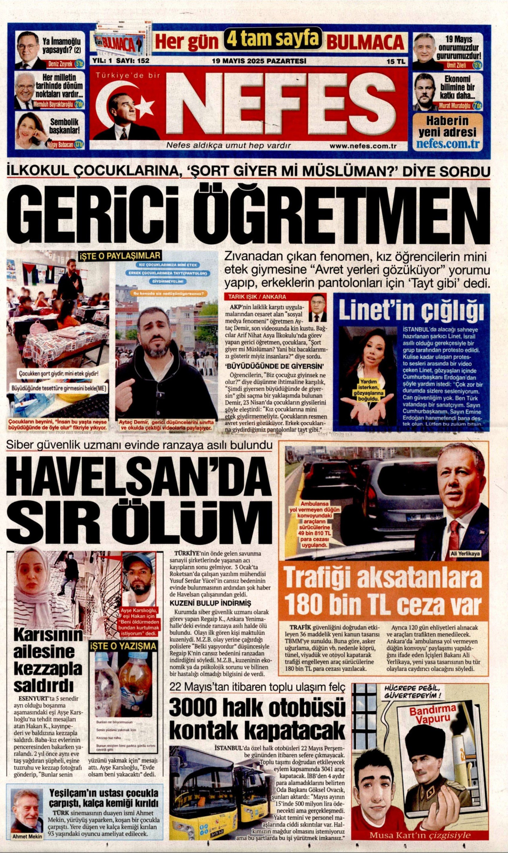 19 Mayıs 2025 gazete manşetleri