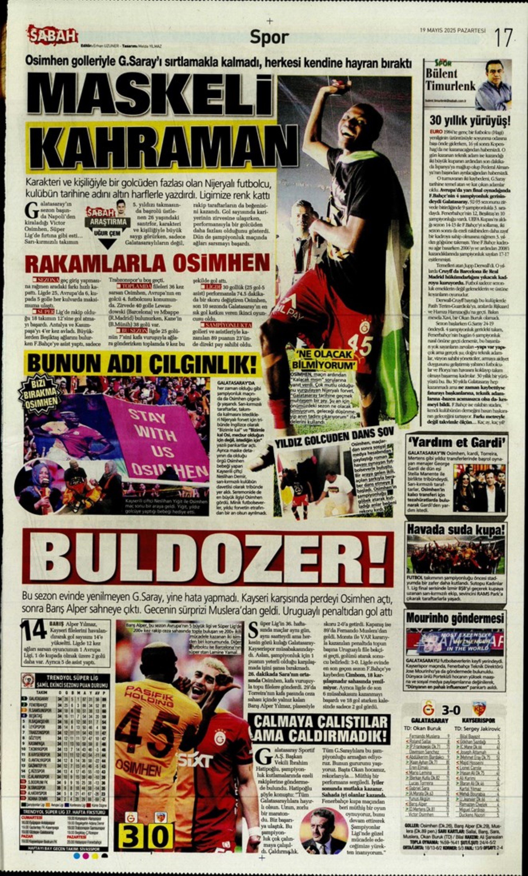 Sporda günün manşetleri... Galatasaray 5.yıldızı taktı: Okan Buruk yeni hedefi açıkladı