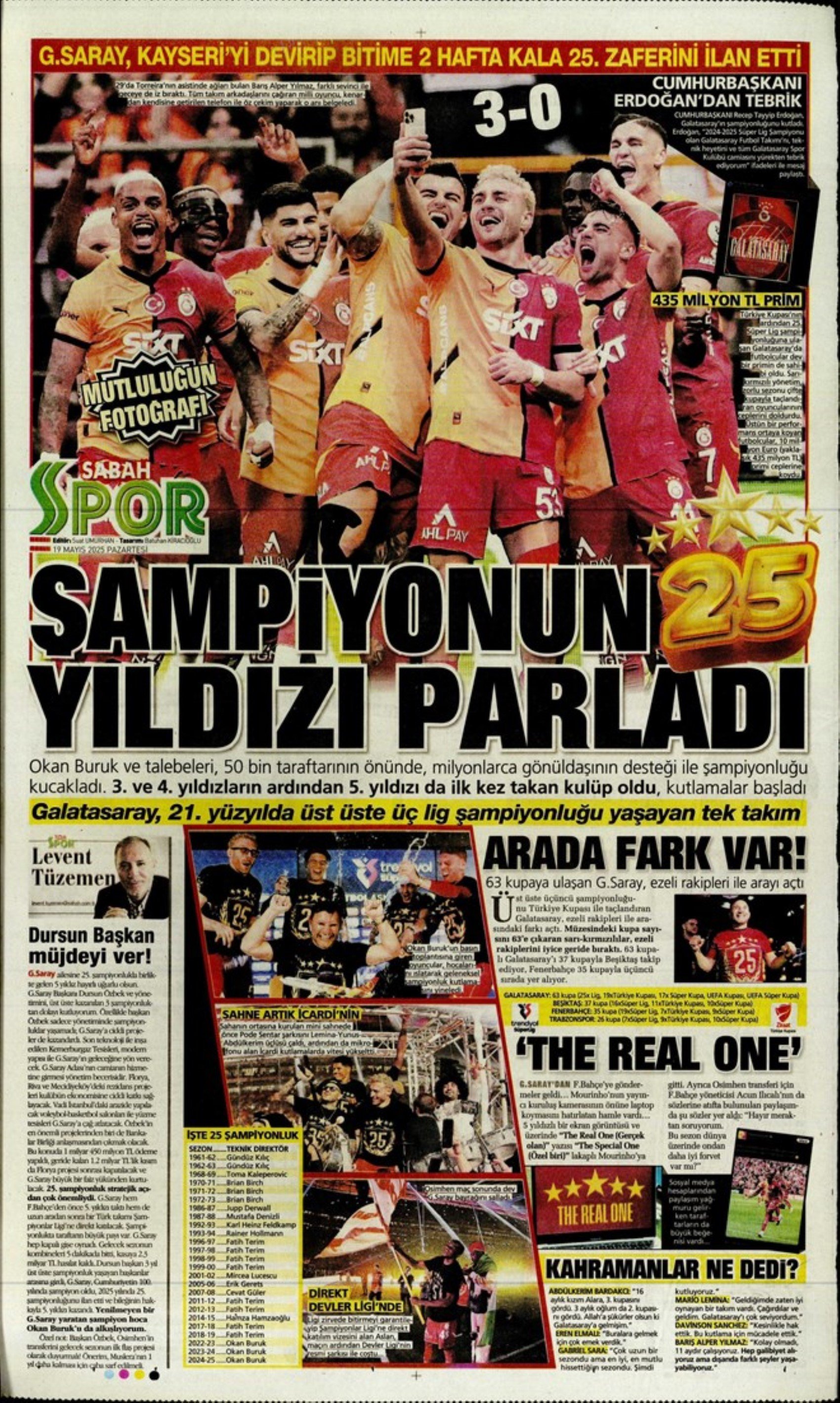Sporda günün manşetleri... Galatasaray 5.yıldızı taktı: Okan Buruk yeni hedefi açıkladı