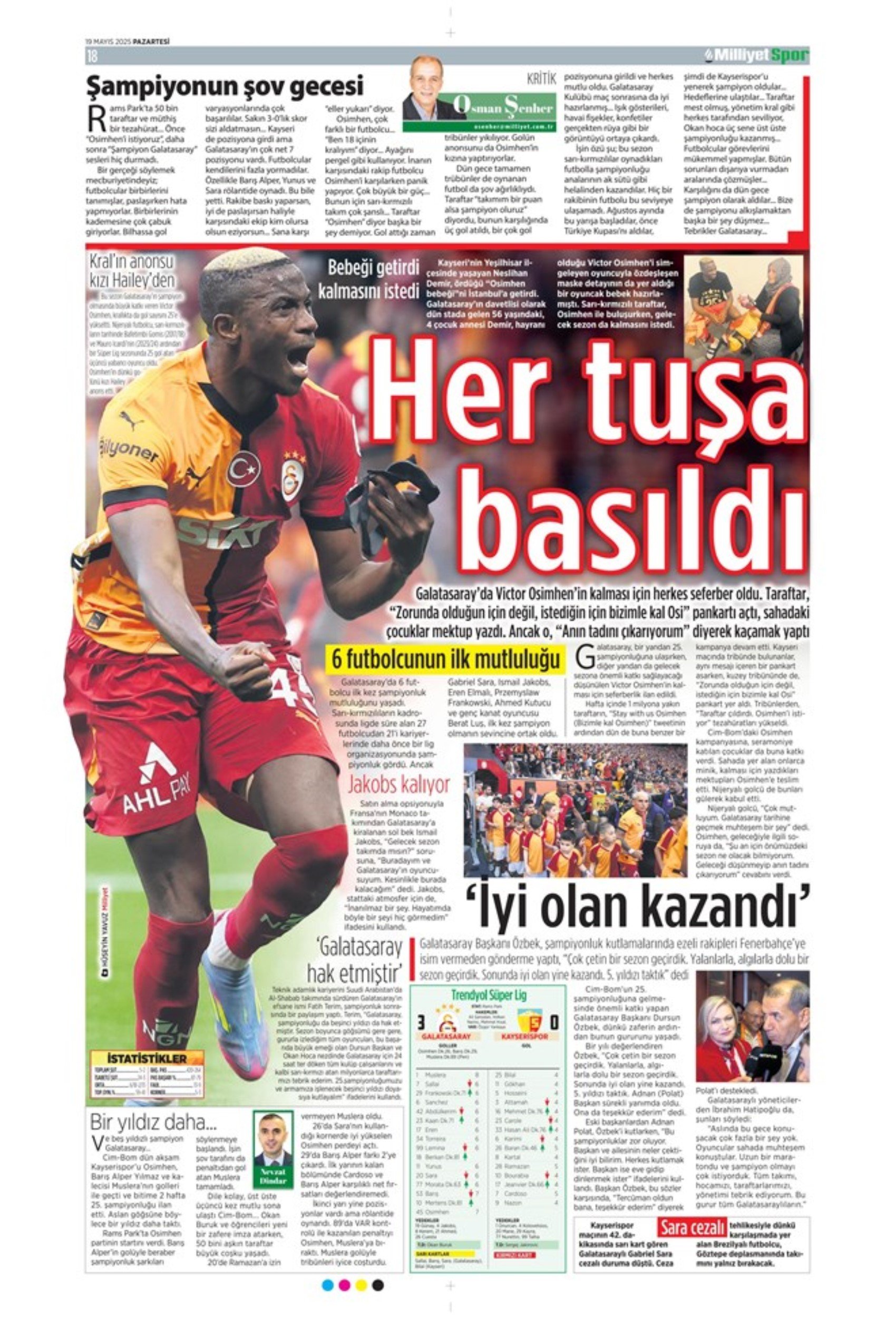 Sporda günün manşetleri... Galatasaray 5.yıldızı taktı: Okan Buruk yeni hedefi açıkladı