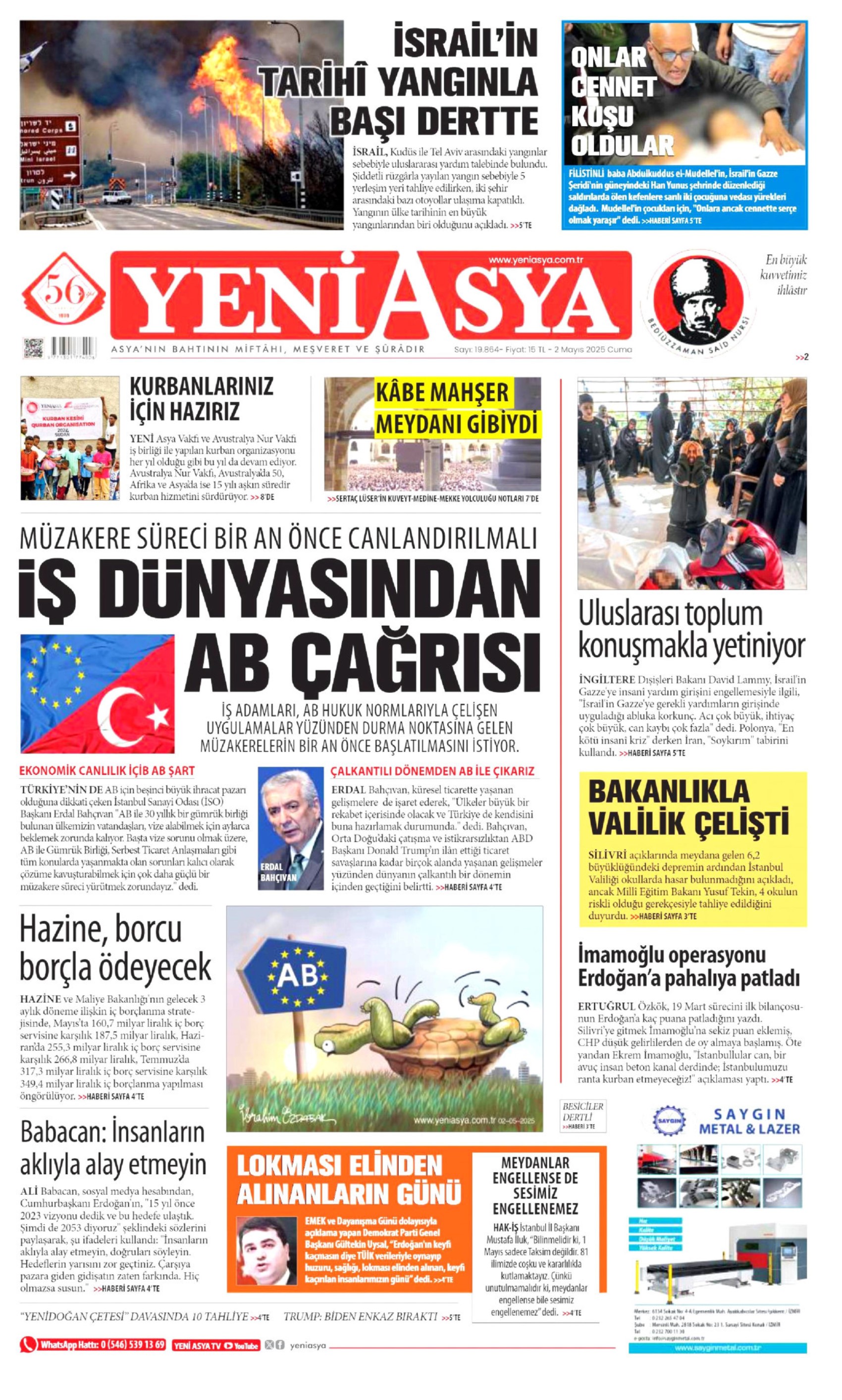 2 Nisan 2025 gazete manşetleri: 'Her yer Taksim her yer kapalı'