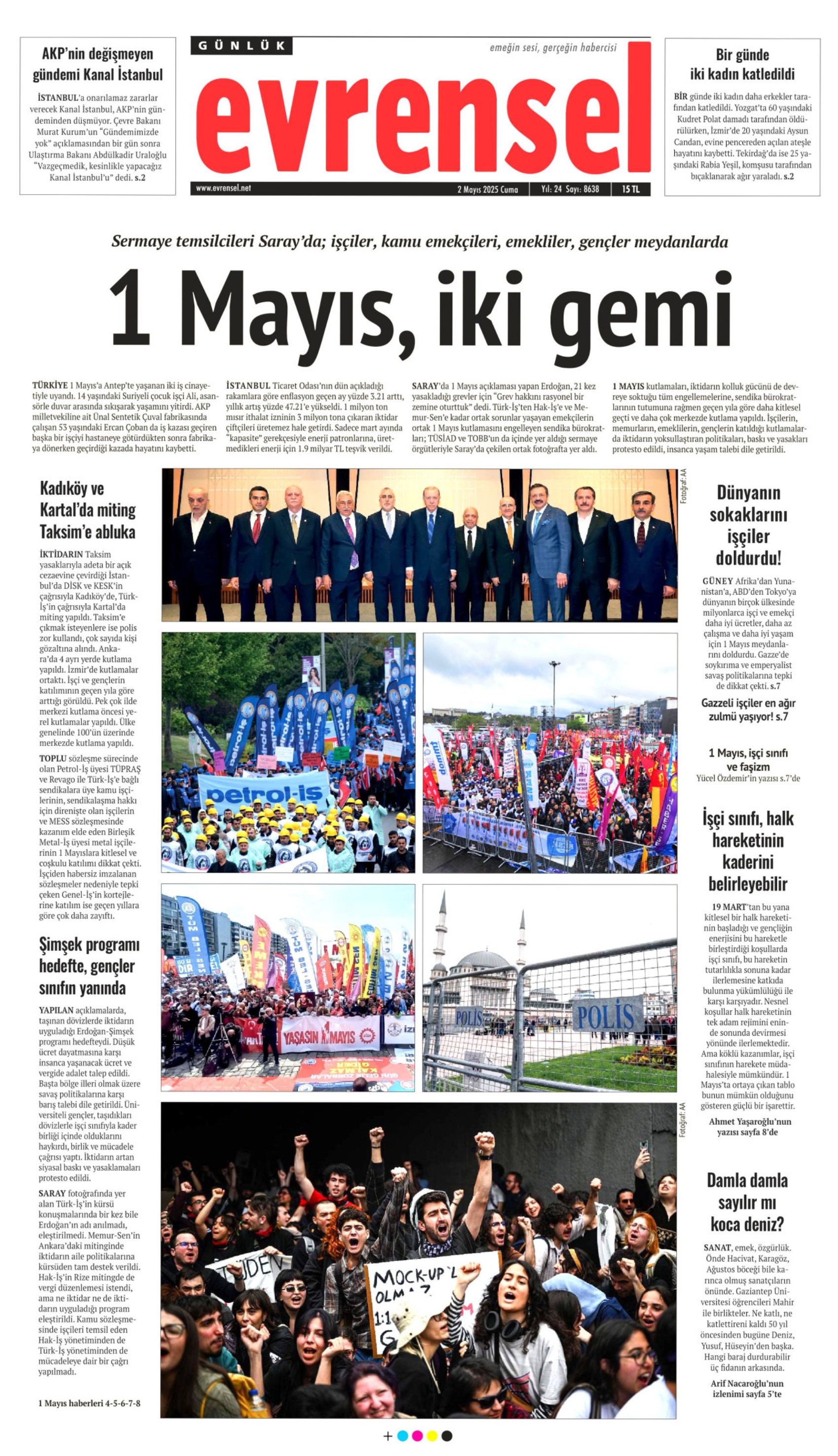 2 Nisan 2025 gazete manşetleri: 'Her yer Taksim her yer kapalı'