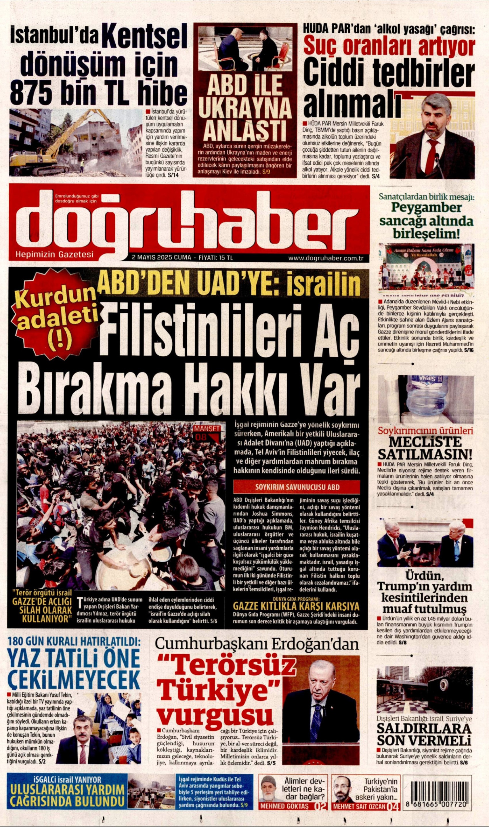 2 Nisan 2025 gazete manşetleri: 'Her yer Taksim her yer kapalı'
