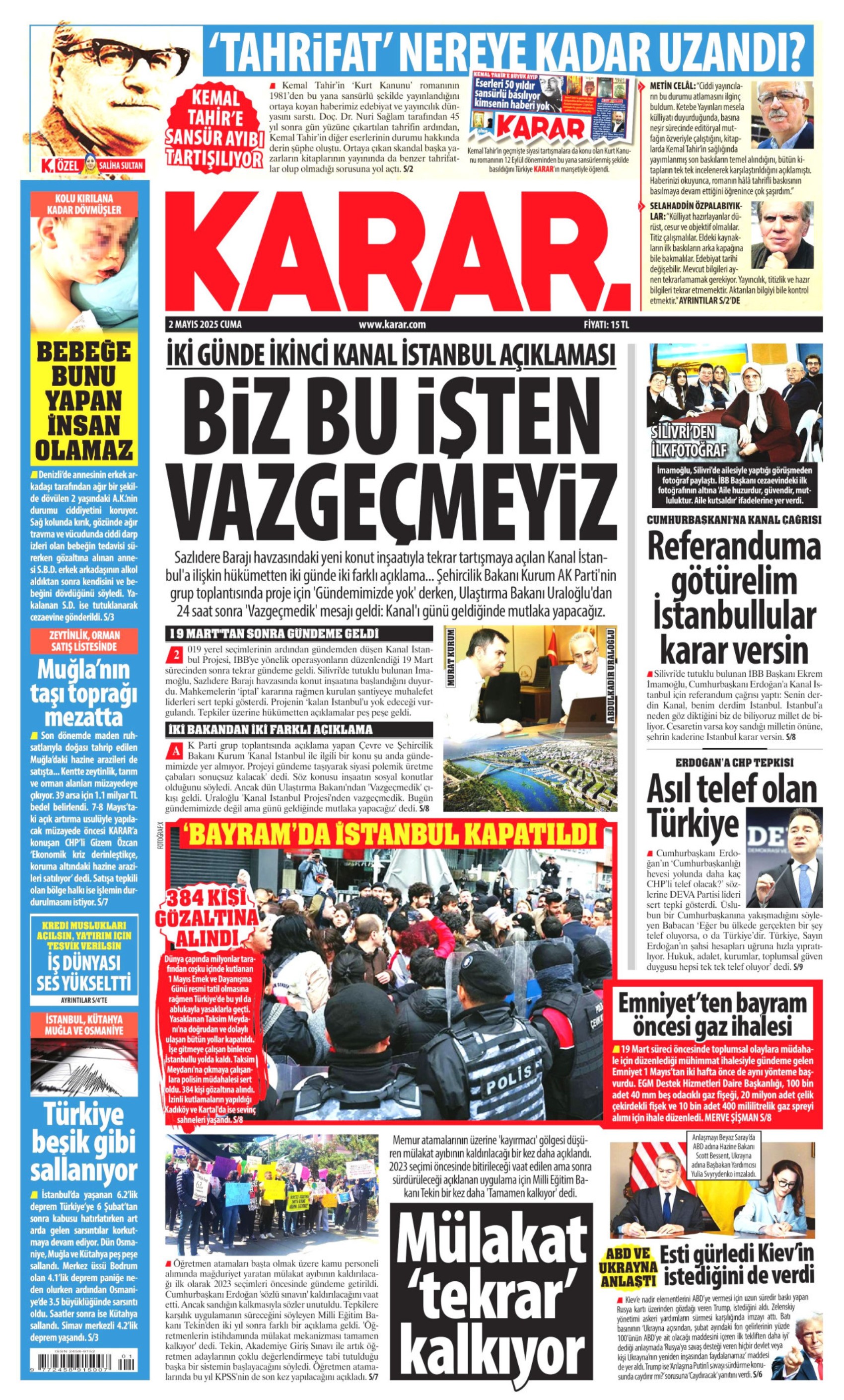 2 Nisan 2025 gazete manşetleri: 'Her yer Taksim her yer kapalı'