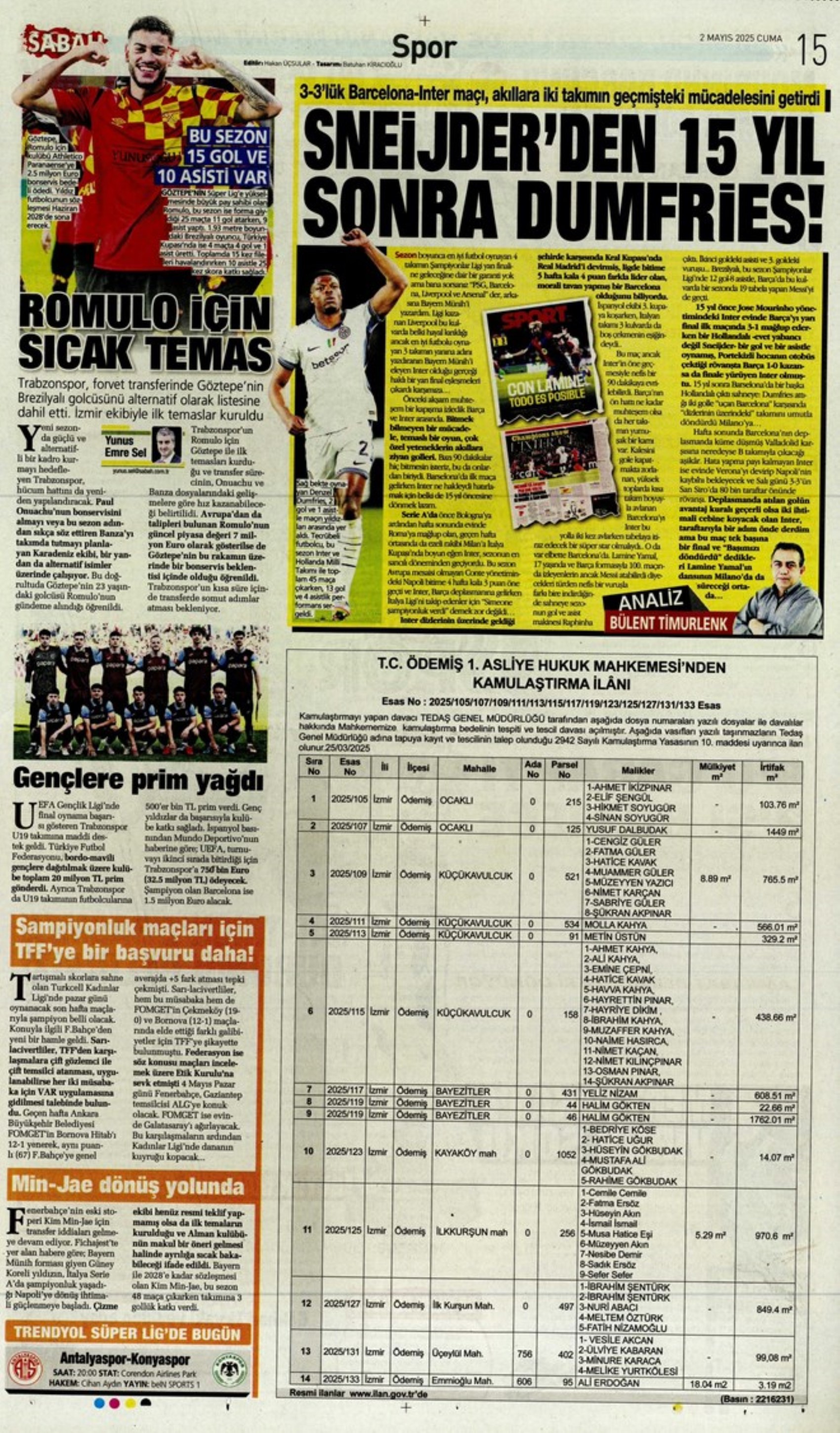 Sporda günün manşetleri... Fenerbahçe'de forvet için iki seçenek var: Aslan City