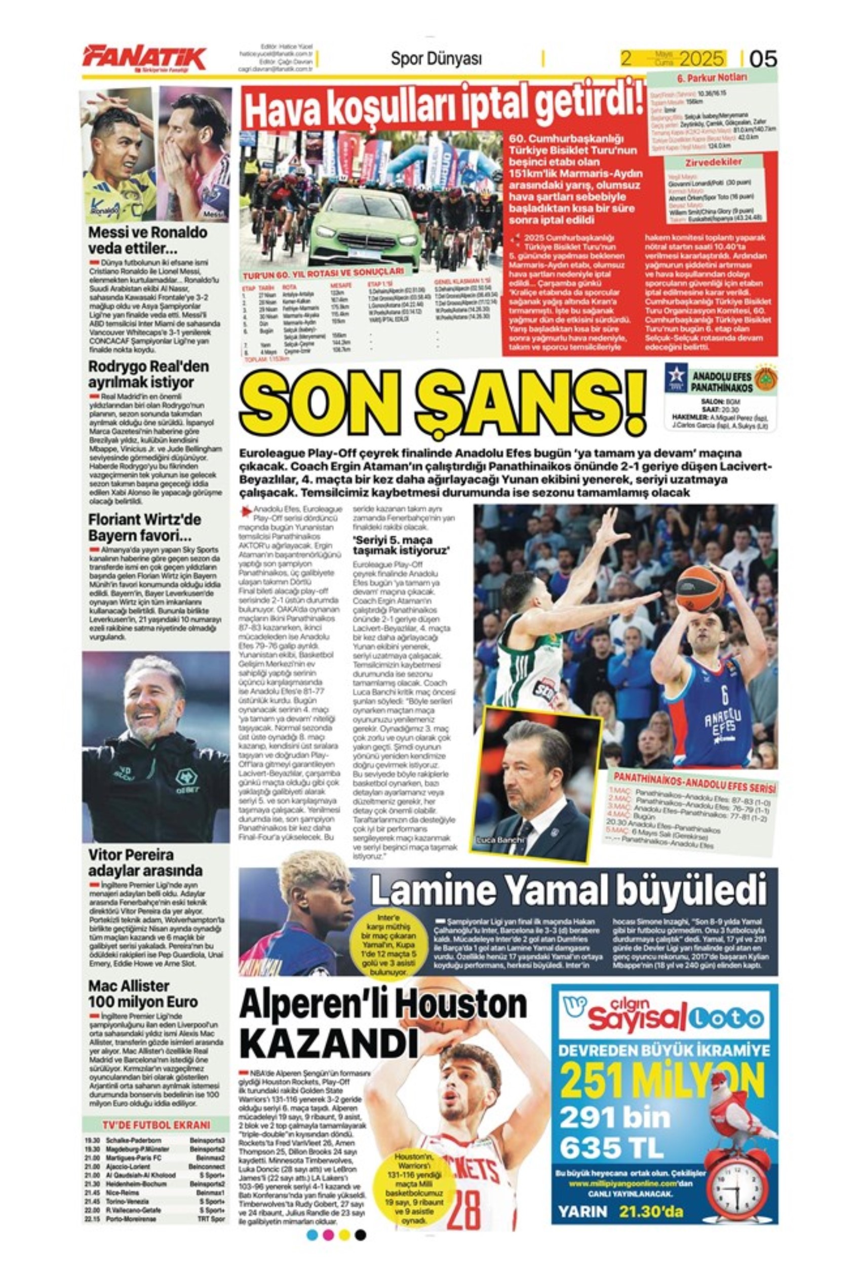 Sporda günün manşetleri... Fenerbahçe'de forvet için iki seçenek var: Aslan City