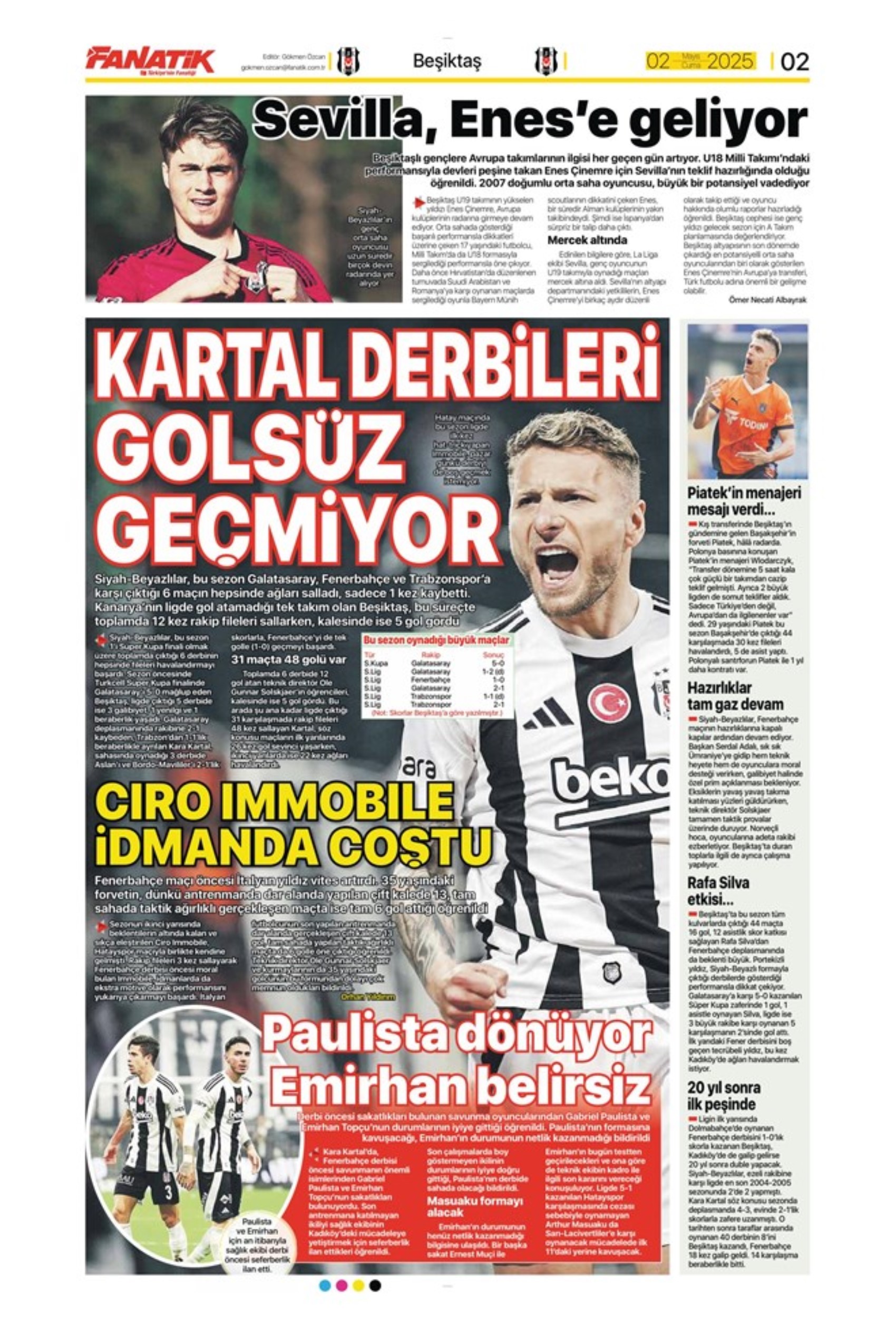 Sporda günün manşetleri... Fenerbahçe'de forvet için iki seçenek var: Aslan City