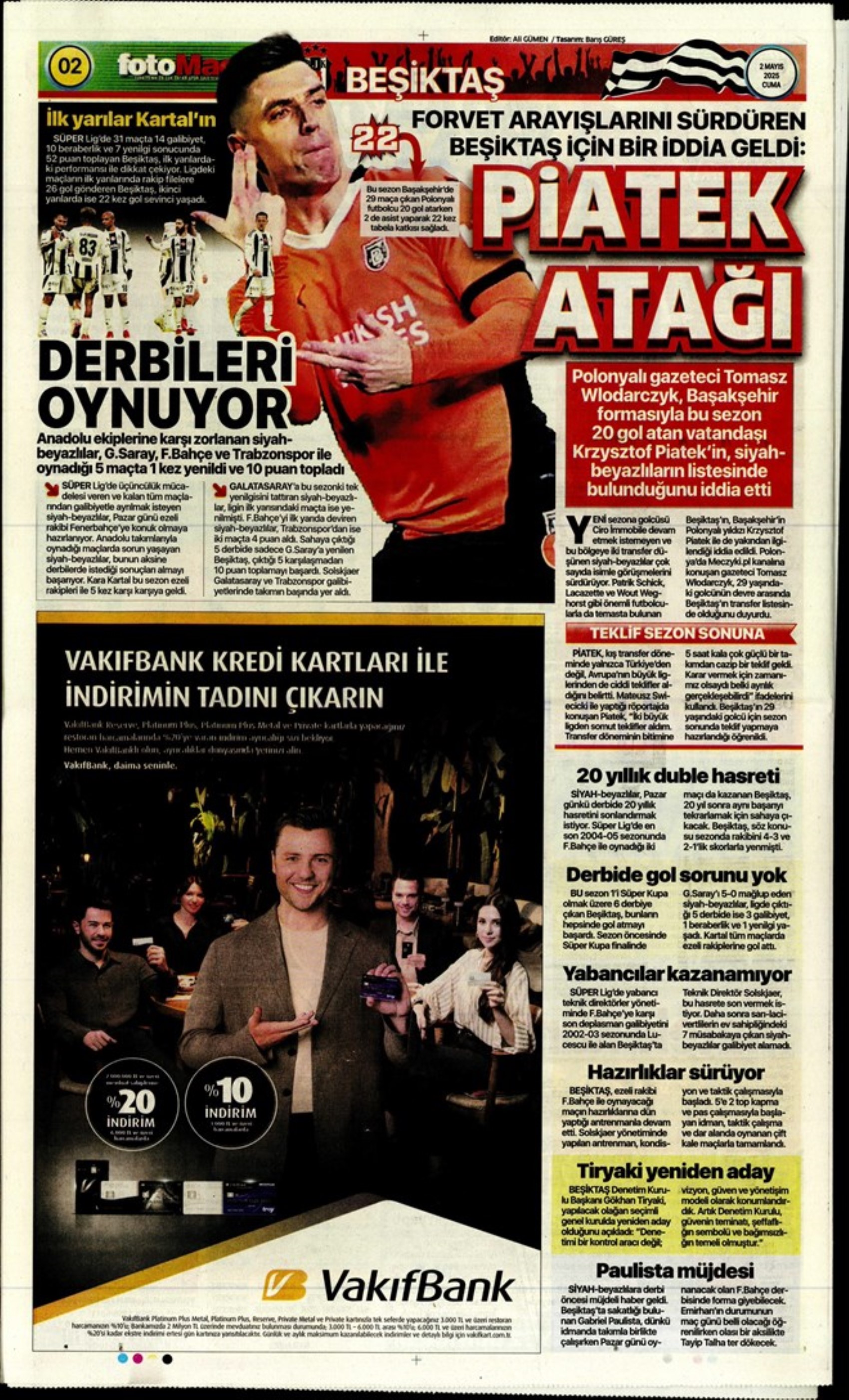 Sporda günün manşetleri... Fenerbahçe'de forvet için iki seçenek var: Aslan City