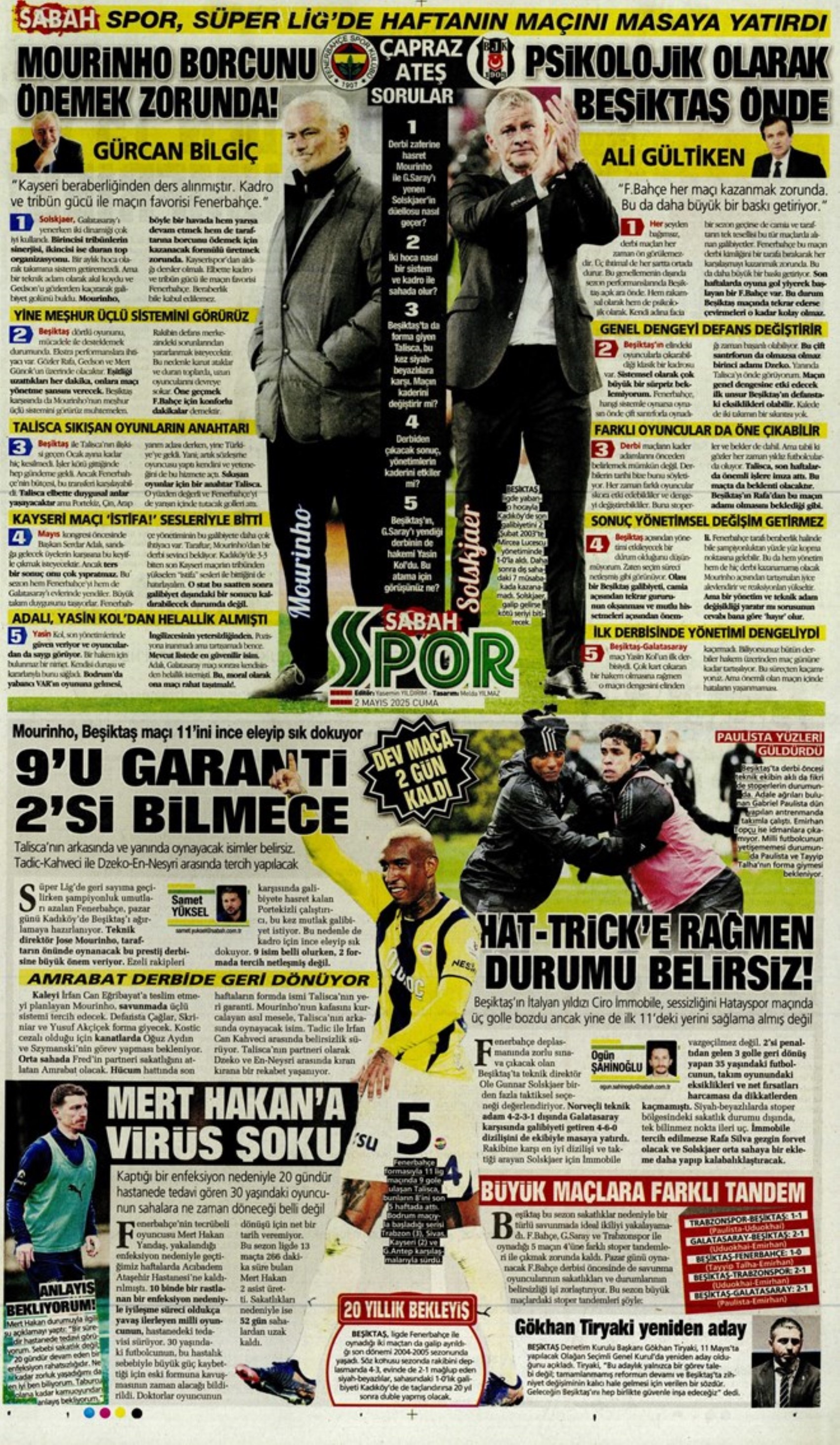 Sporda günün manşetleri... Fenerbahçe'de forvet için iki seçenek var: Aslan City