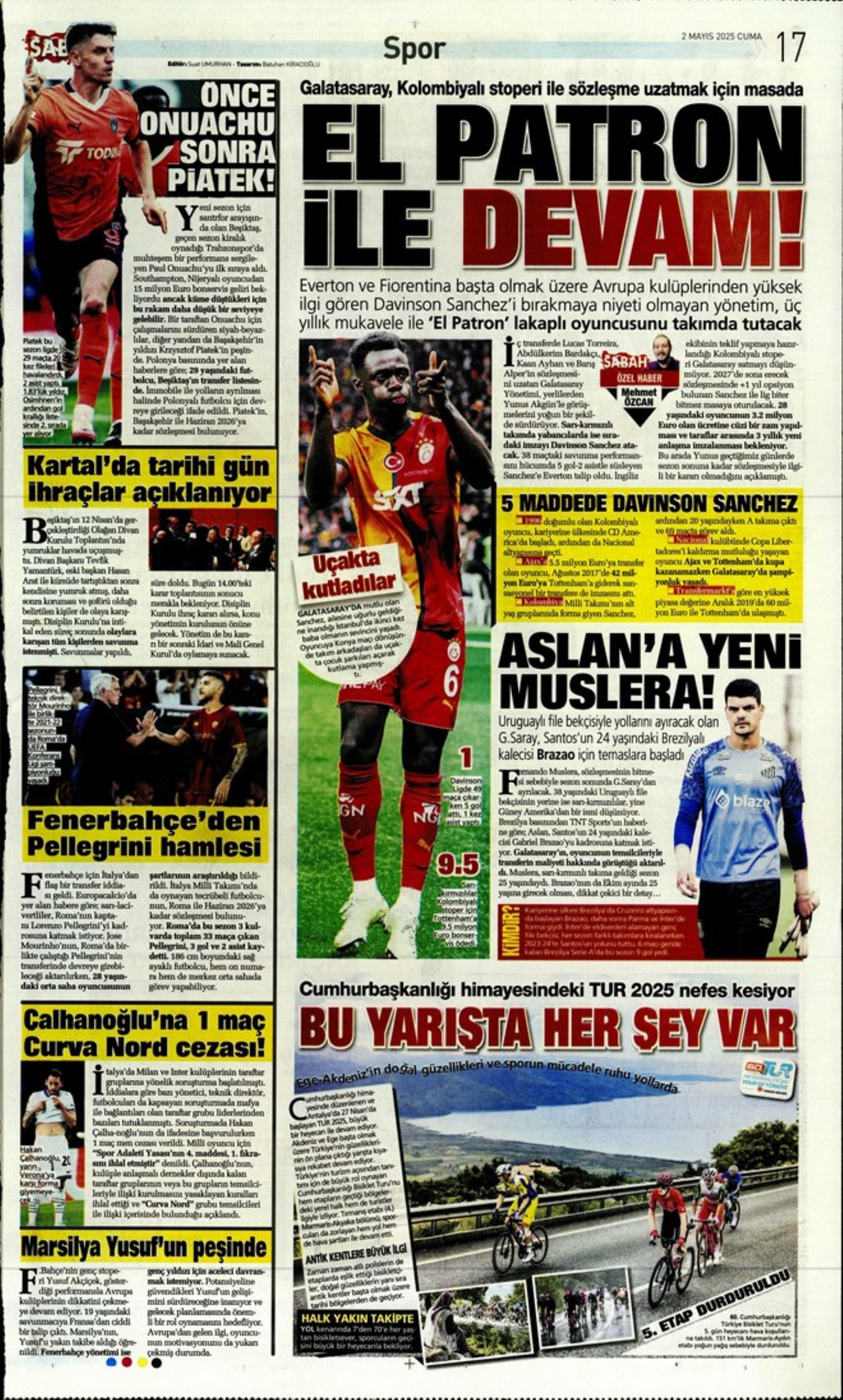 Sporda günün manşetleri... Fenerbahçe'de forvet için iki seçenek var: Aslan City