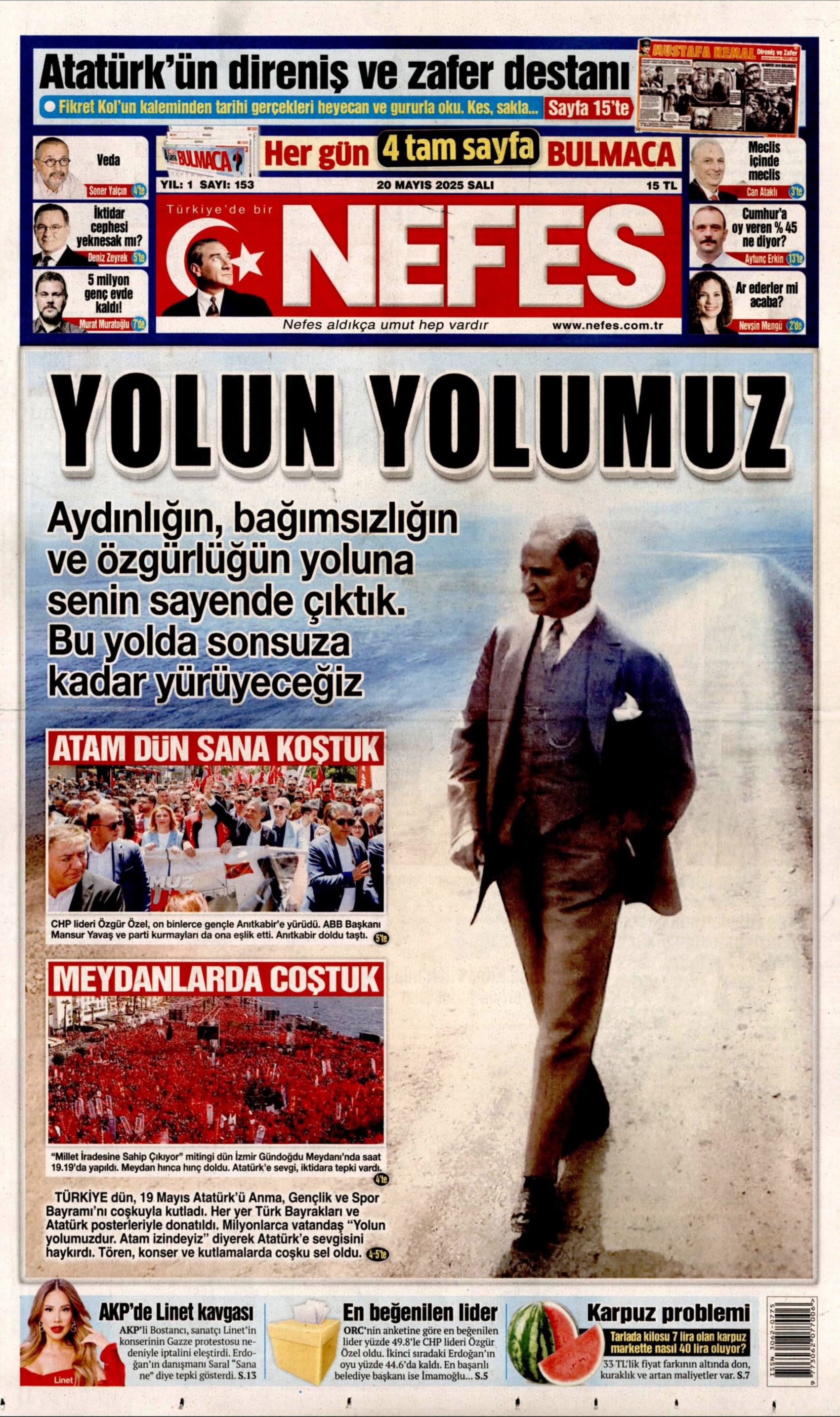 20 Mayıs 2025 gazete manşetleri