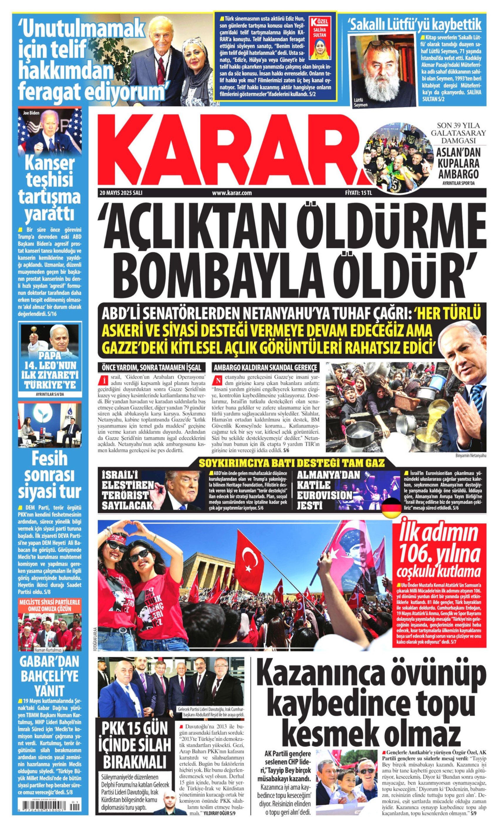 20 Mayıs 2025 gazete manşetleri