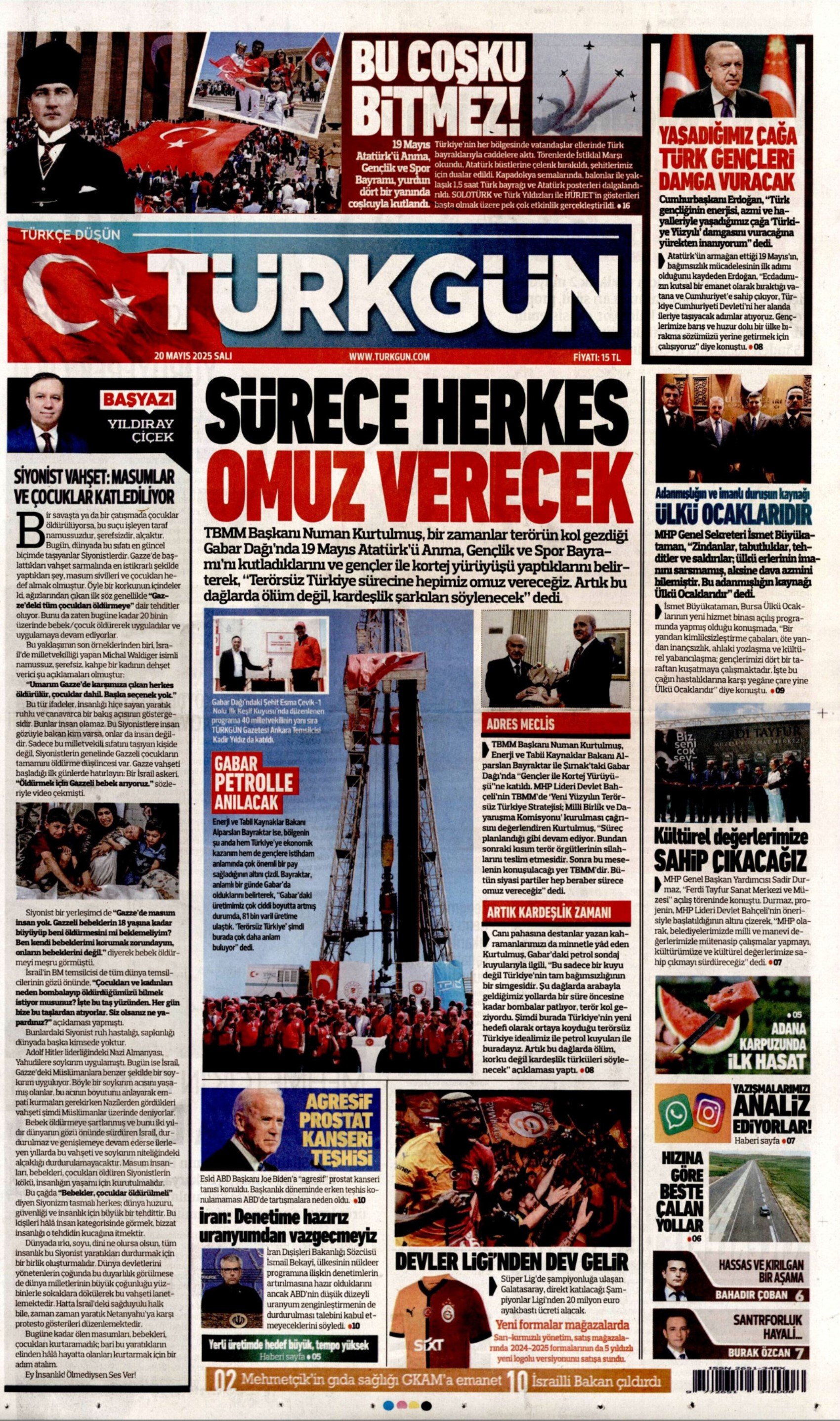 20 Mayıs 2025 gazete manşetleri