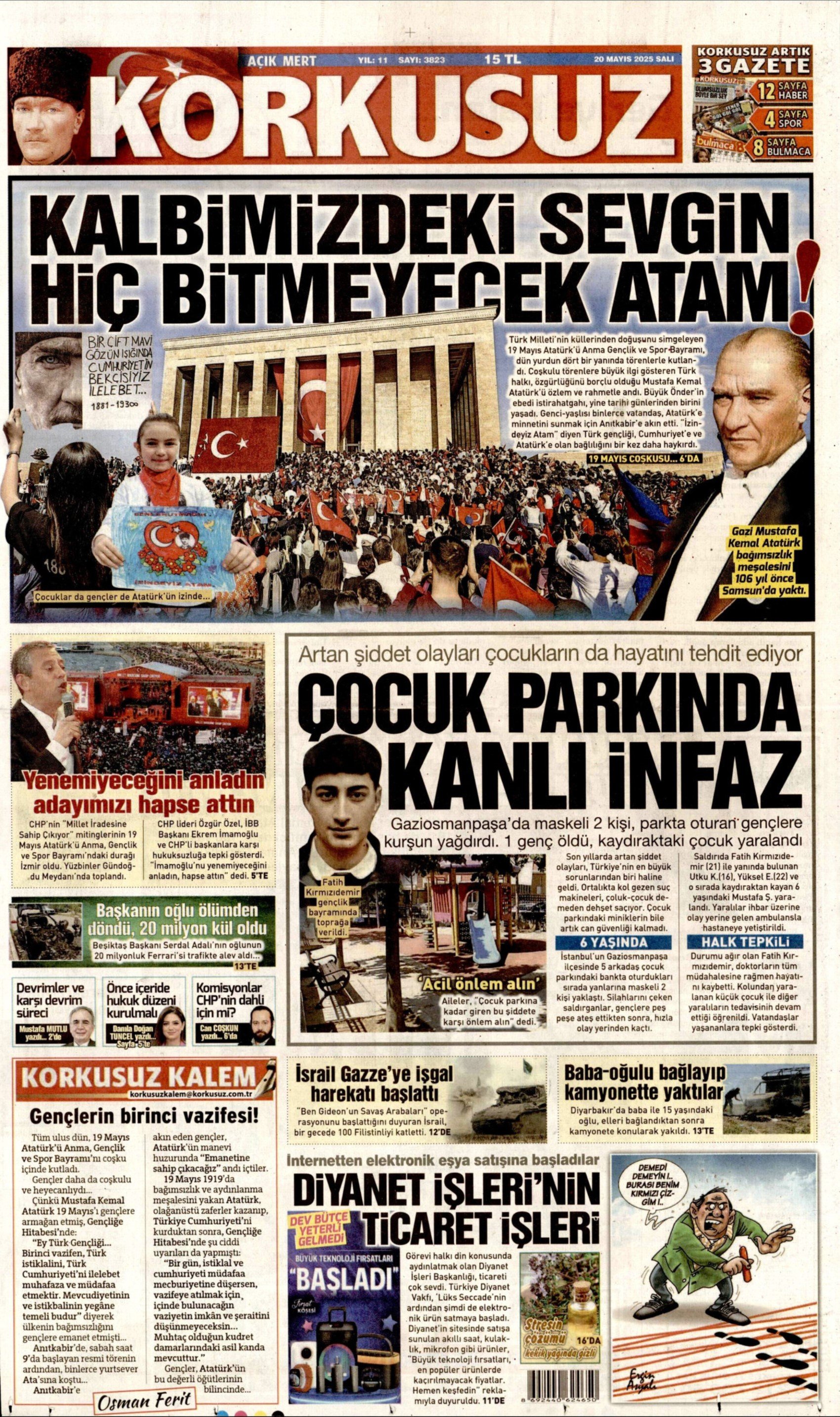 20 Mayıs 2025 gazete manşetleri