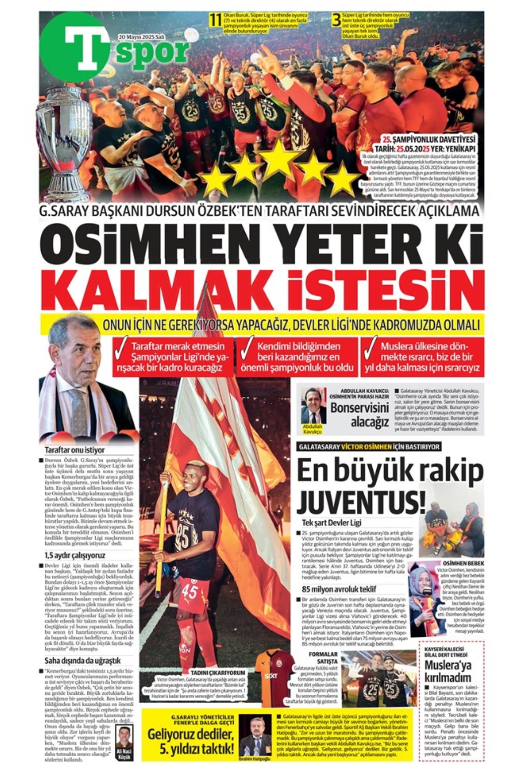 Tüm tuşlara basıldı: Galatasaray'da şampiyonluğun hediyesi Osimhen!